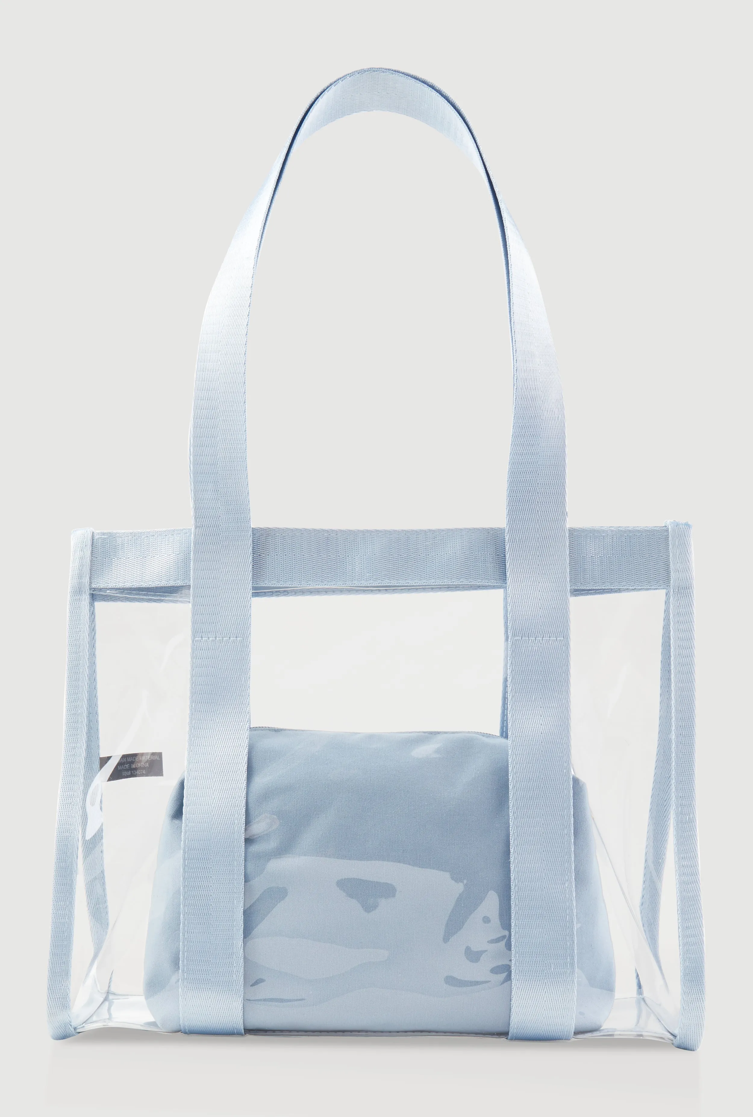 Contrast Trim Clear Tote Bag with Pouch sold by Rainbow