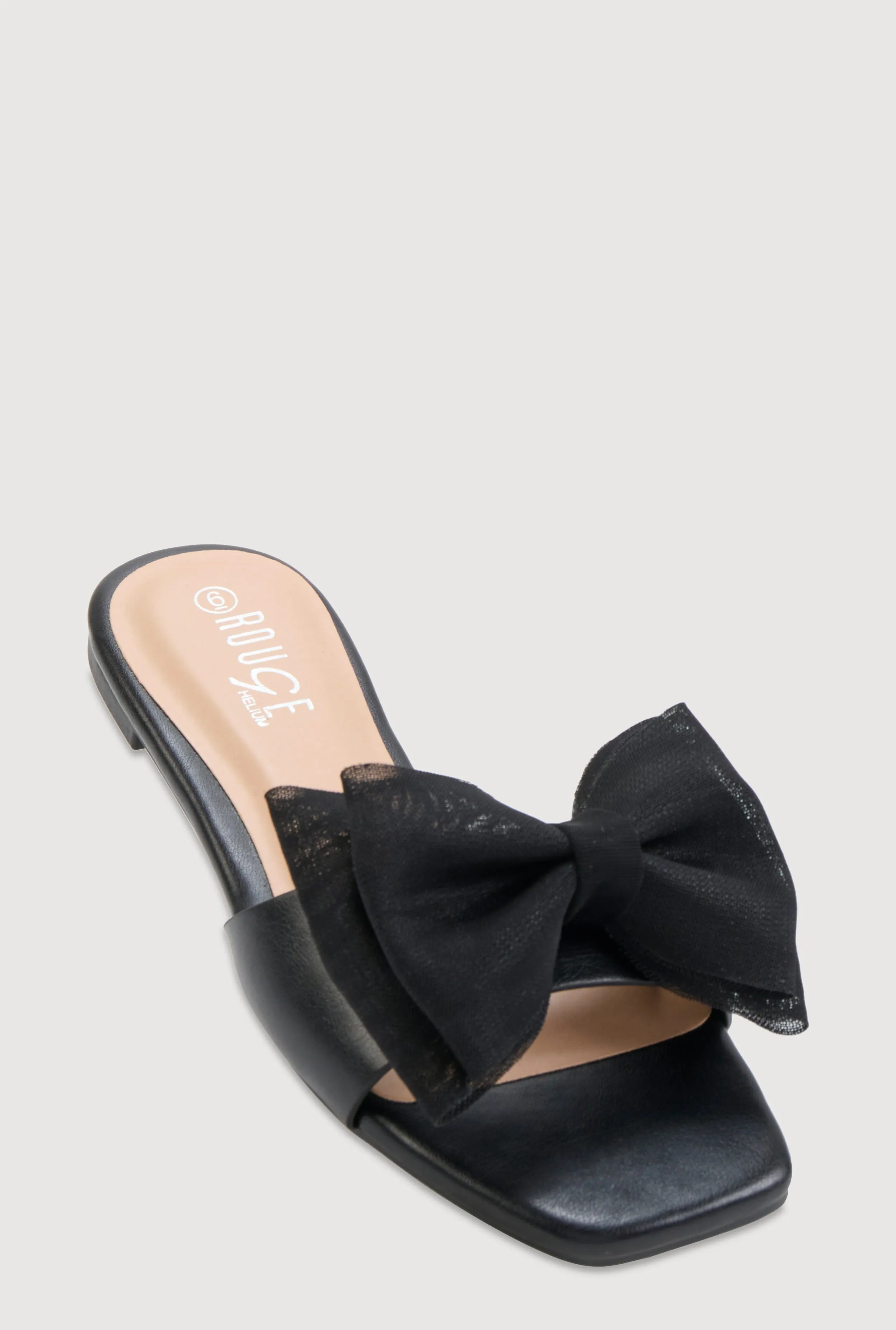 Organza Double Bow Band Slide Sandals sold by Rainbow