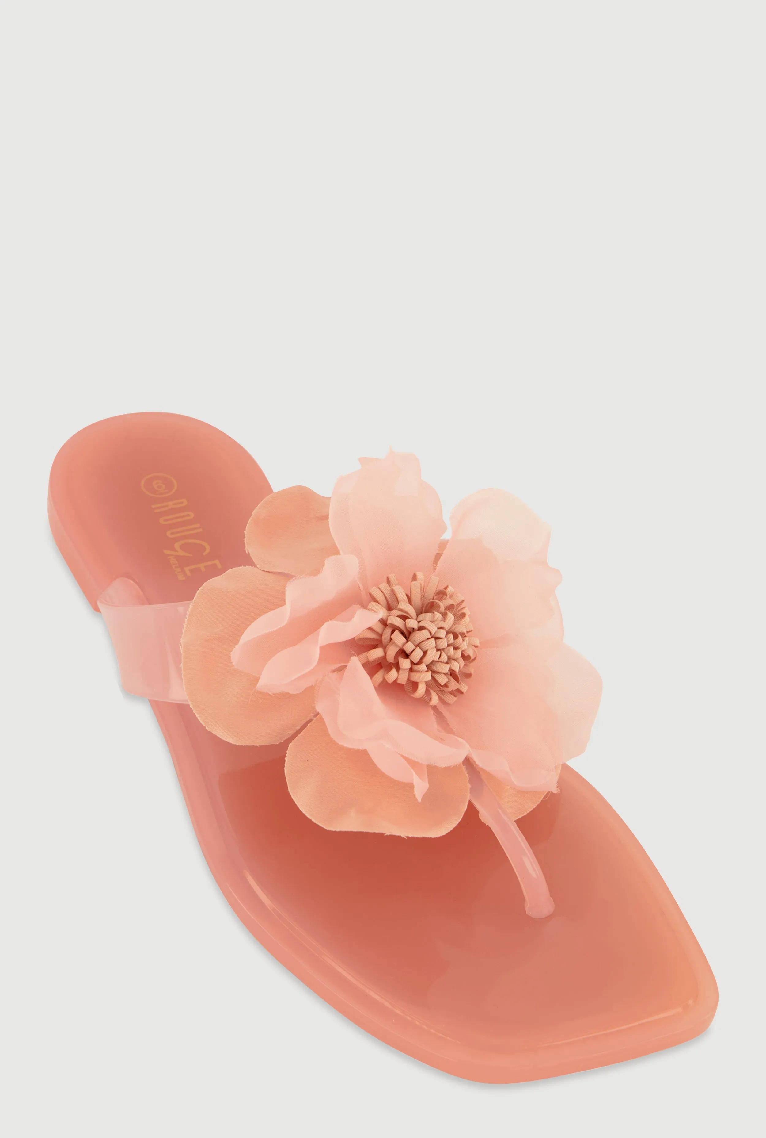 Flower Detail Jelly Thong Sandals sold by Rainbow