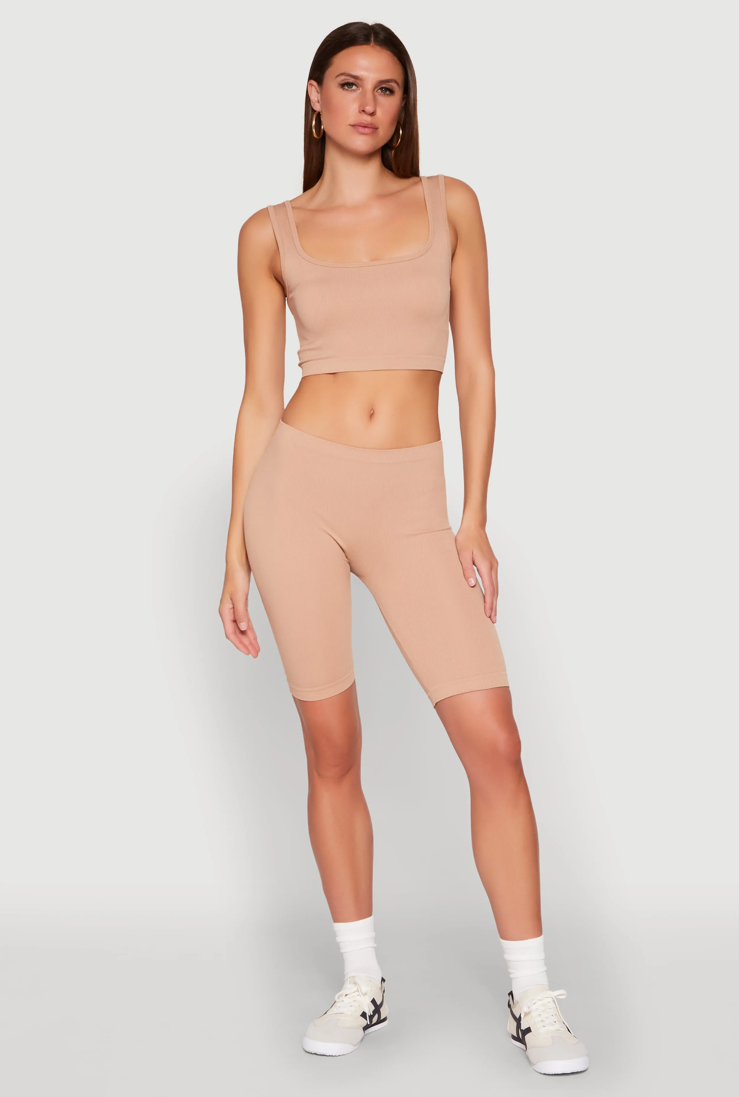 Seamless Square Neck Crop Top and Biker Shorts sold by Rainbow product image thumbnail 2