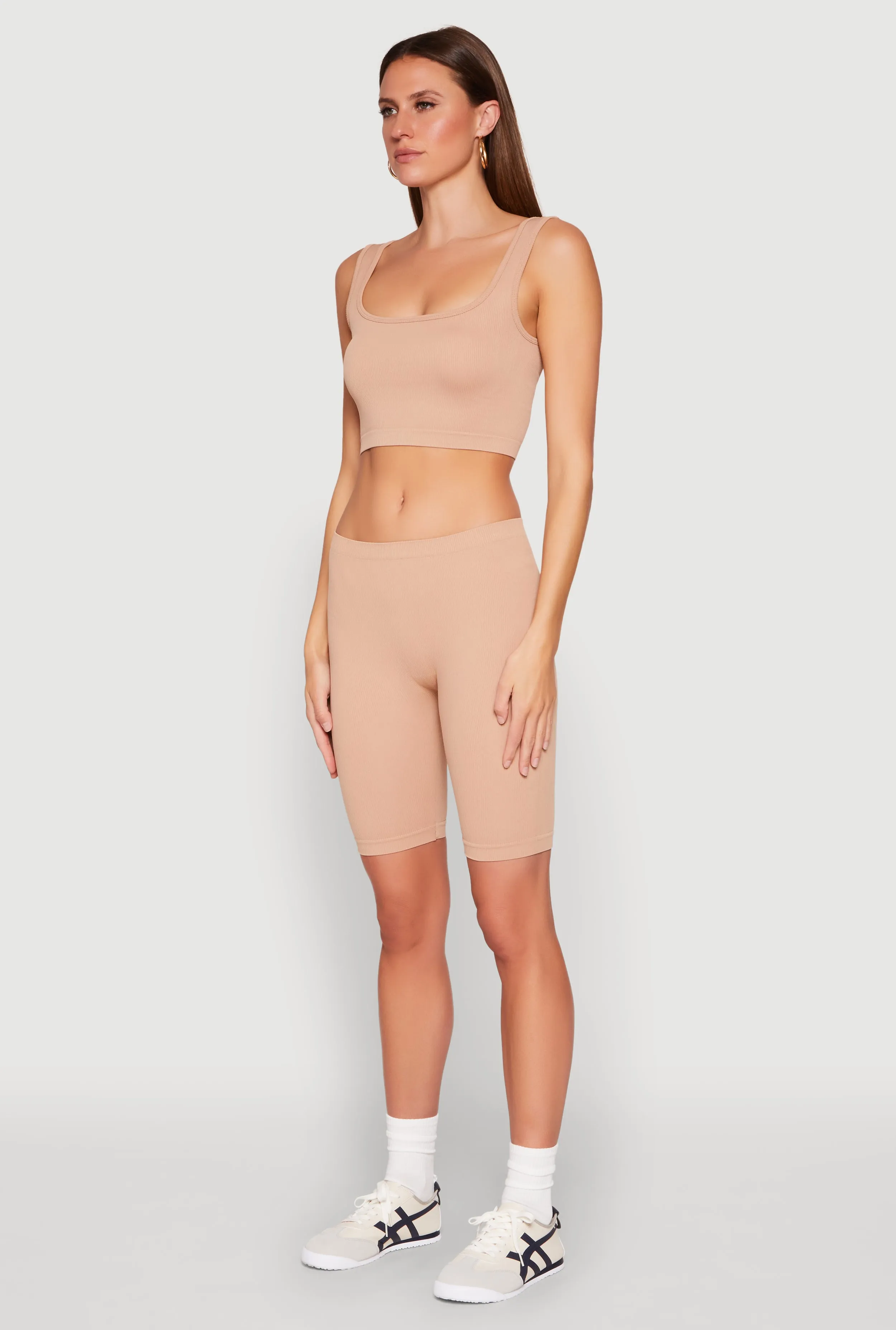 Seamless Square Neck Crop Top and Biker Shorts sold by Rainbow product image thumbnail 3