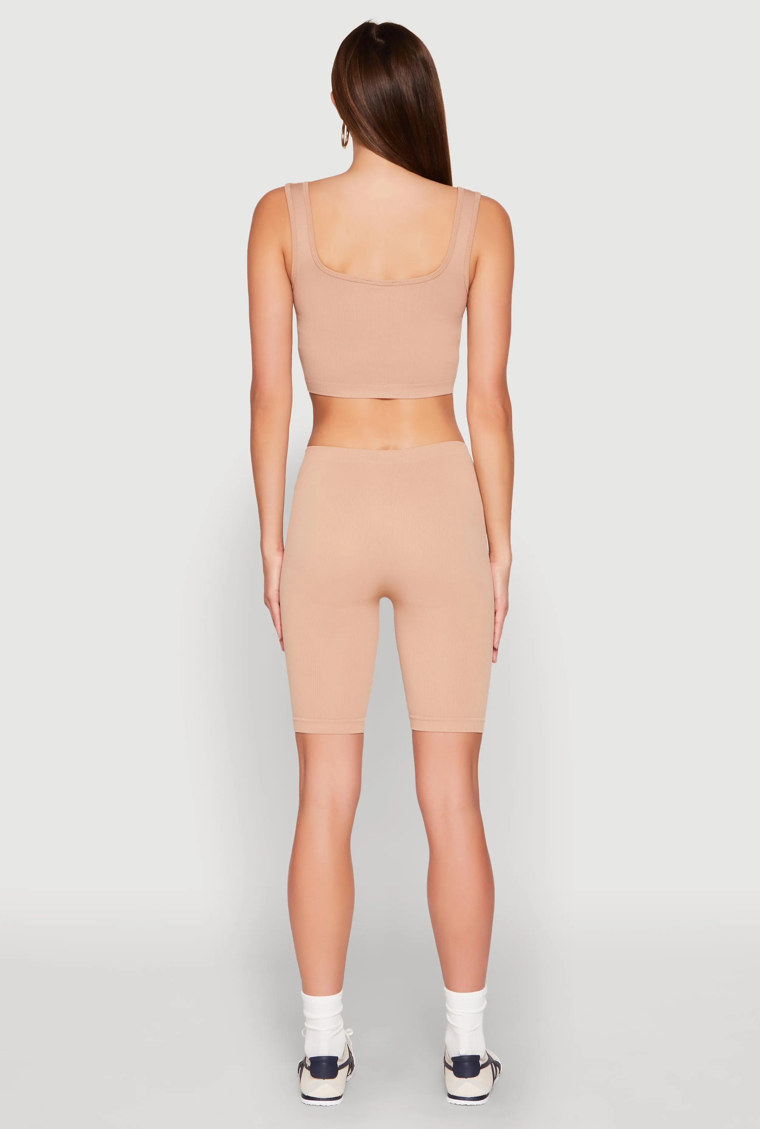 Seamless Square Neck Crop Top and Biker Shorts sold by Rainbow product image thumbnail 5