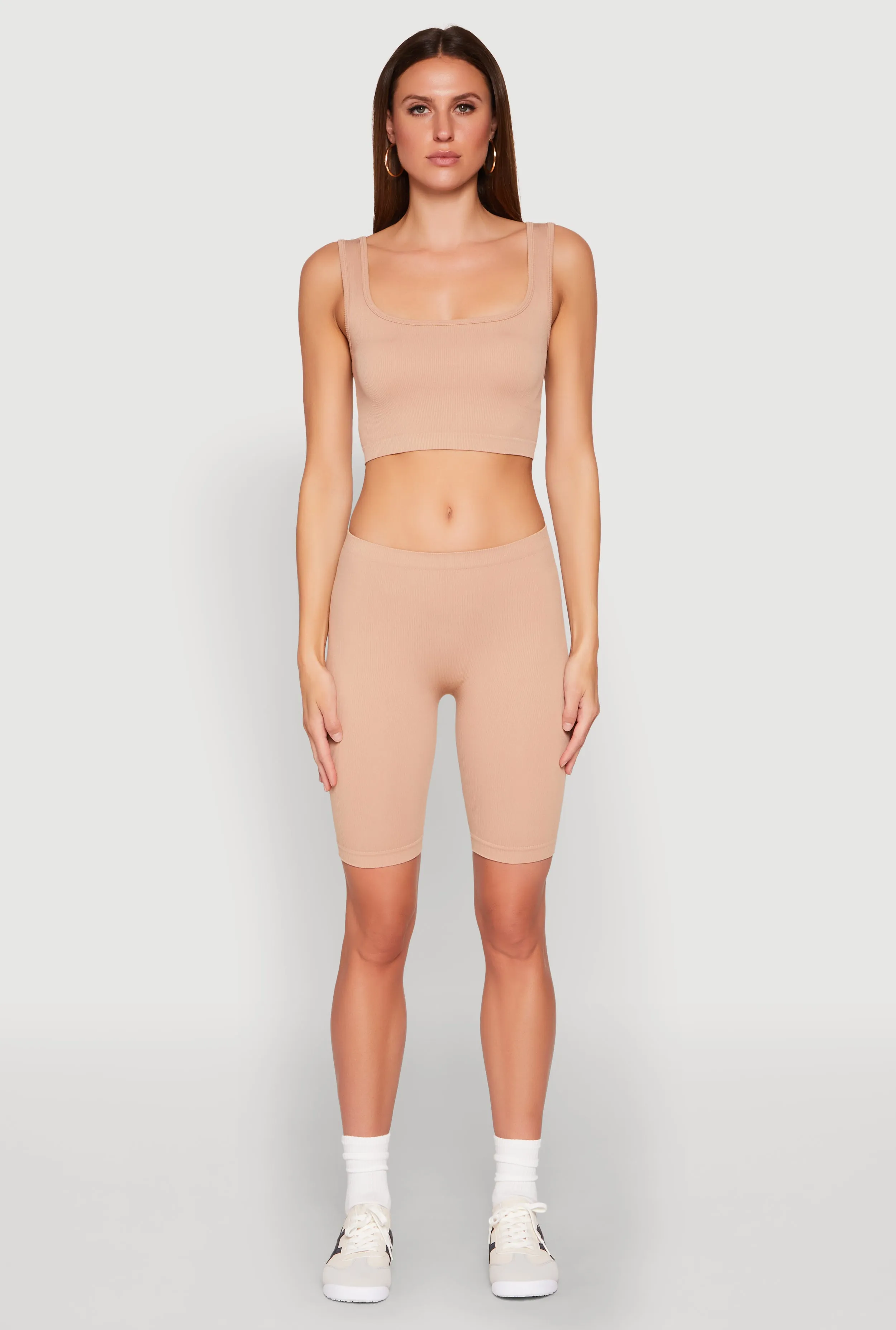 Seamless Square Neck Crop Top and Biker Shorts sold by Rainbow