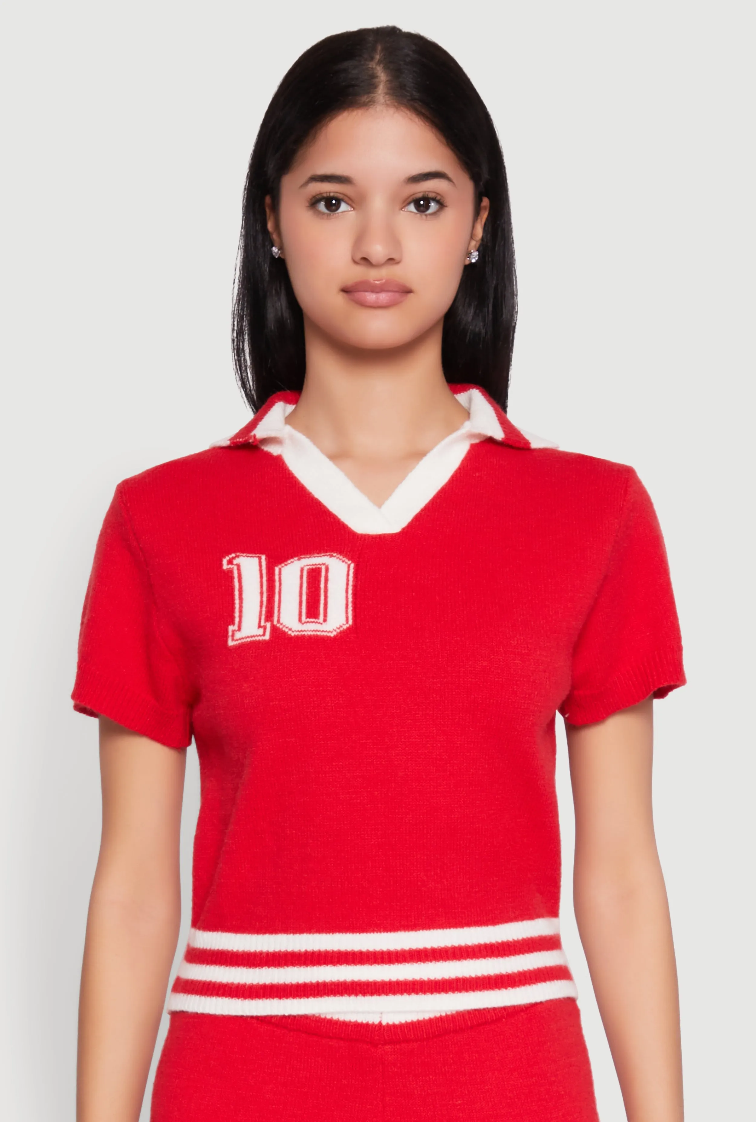Daisy 10 Varsity Stripe Polo Shirt sold by Rainbow