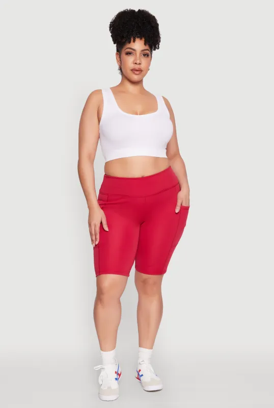 Plus Size Cell Phone Pocket Biker Shorts sold by Rainbow