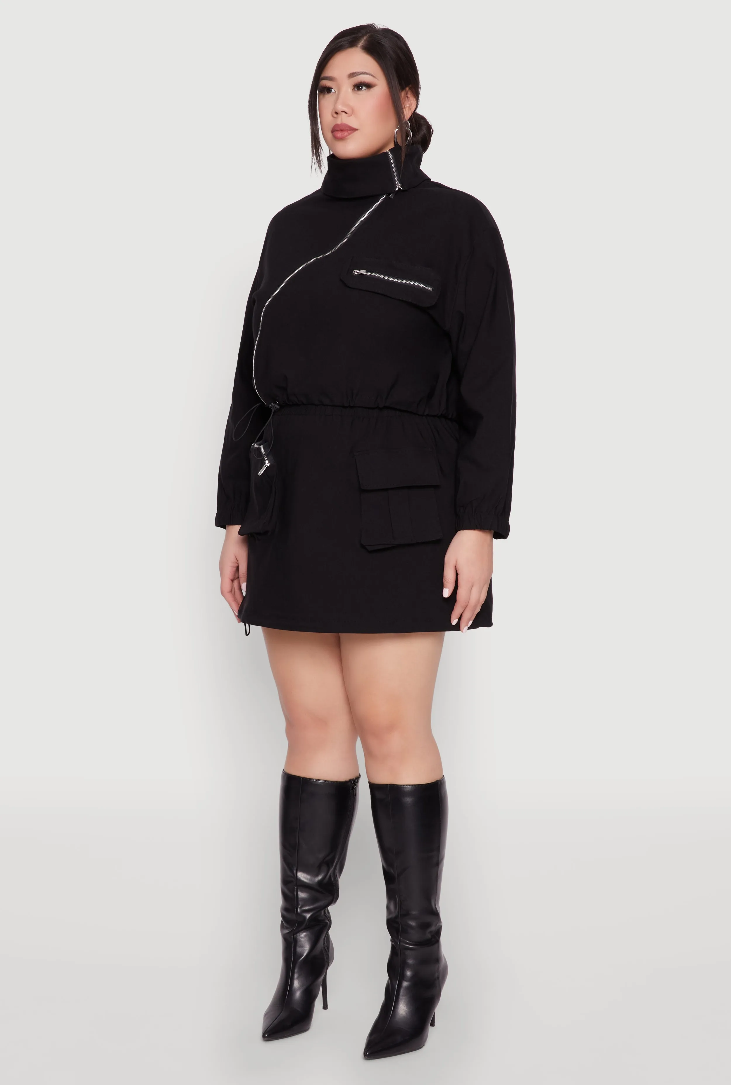 Plus Size Hyperstretch Asymmetrical Zip Front Jacket sold by Rainbow product image thumbnail 5