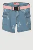 Girls Butterfly Belted Cargo Denim Shorts sold by Rainbow