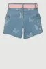 Girls Butterfly Belted Cargo Denim Shorts sold by Rainbow