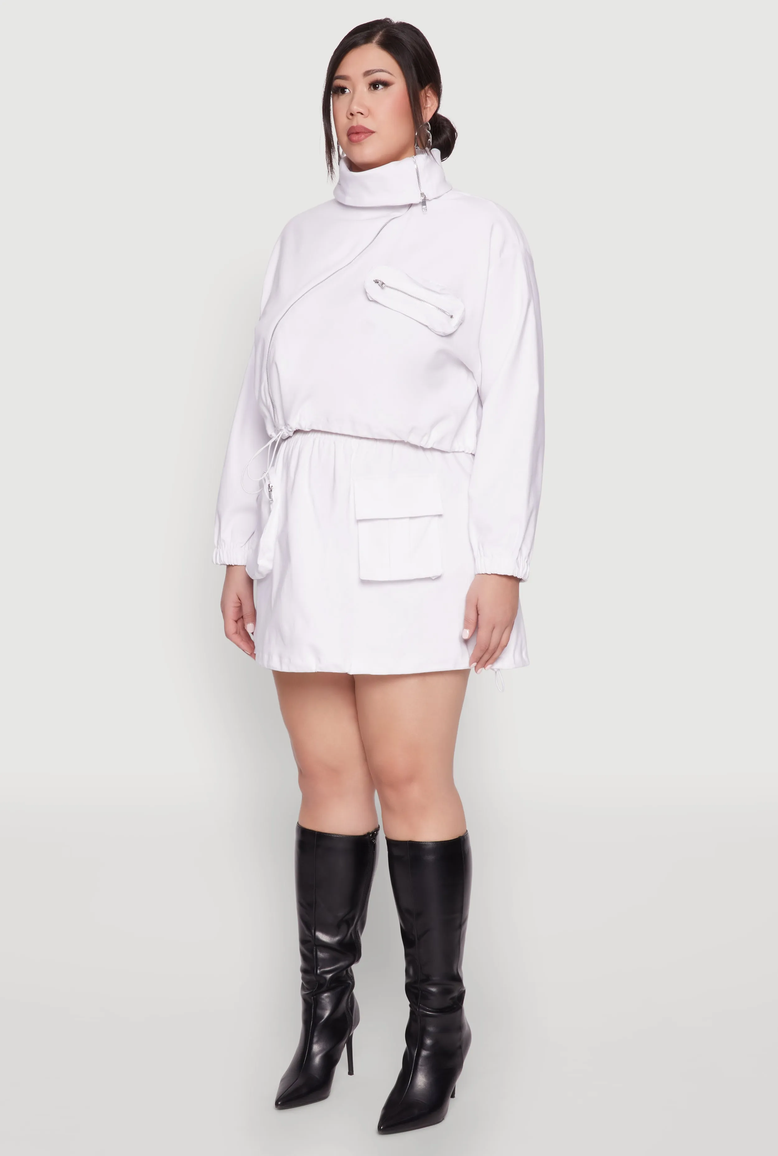 Plus Size Hyperstretch Asymmetrical Zip Front Jacket sold by Rainbow product image thumbnail 5