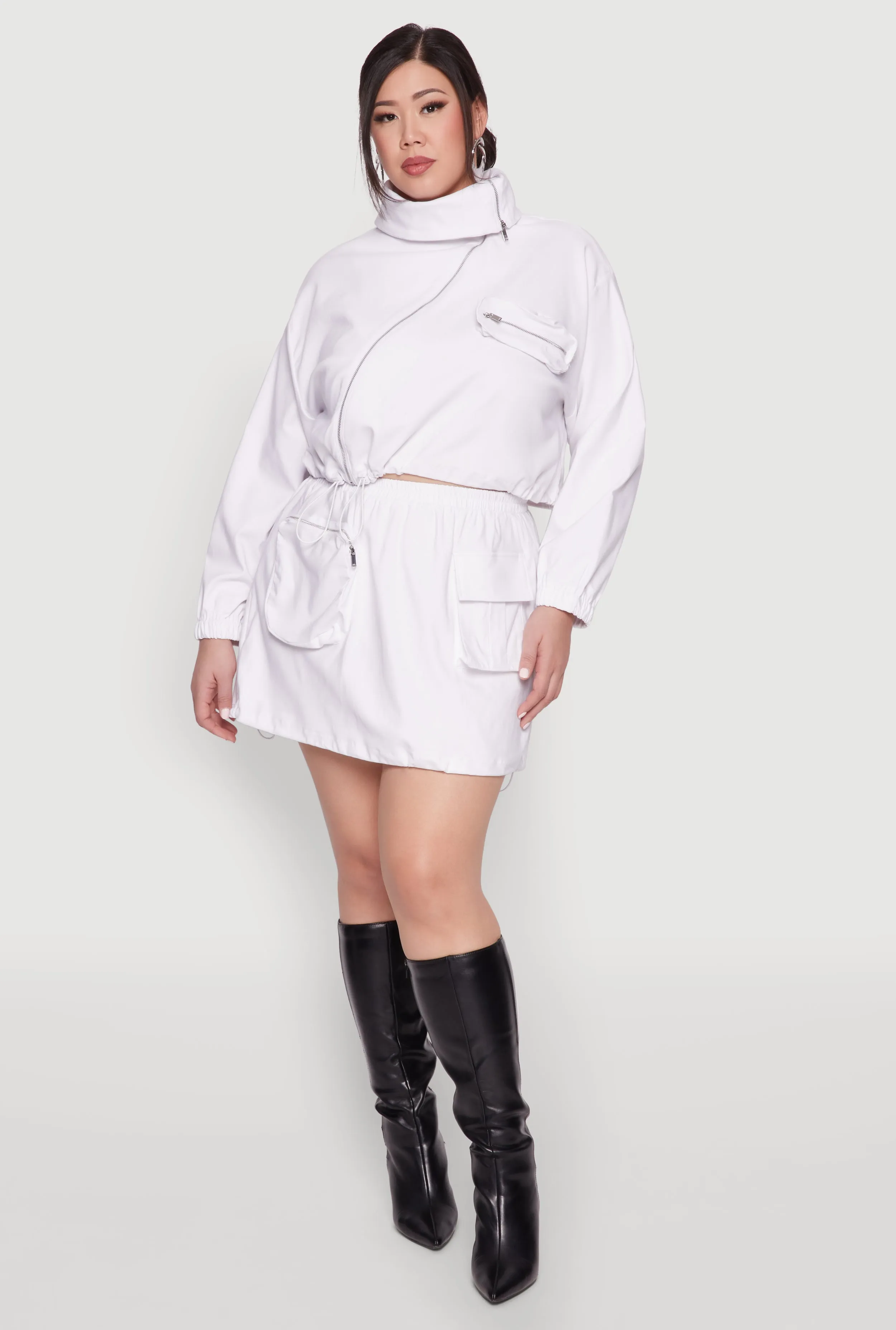 Plus Size Hyperstretch Asymmetrical Zip Front Jacket sold by Rainbow product image thumbnail 3