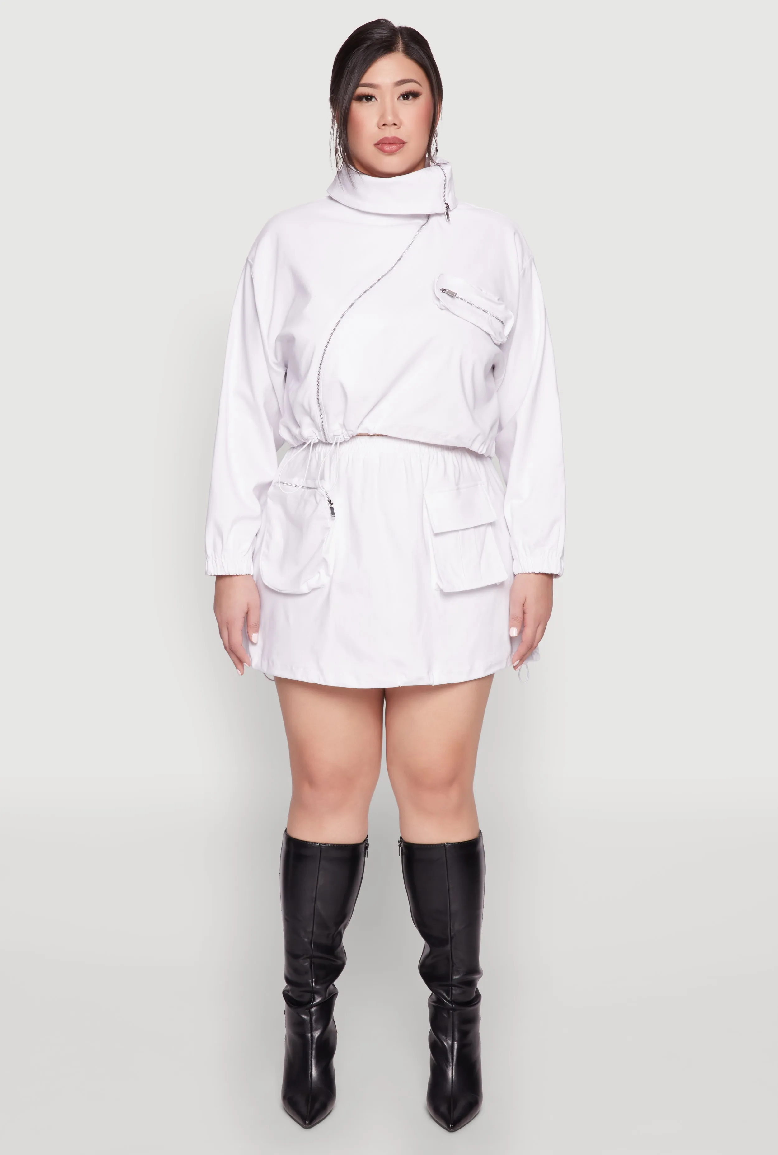 Plus Size Hyperstretch Asymmetrical Zip Front Jacket sold by Rainbow product image thumbnail 2