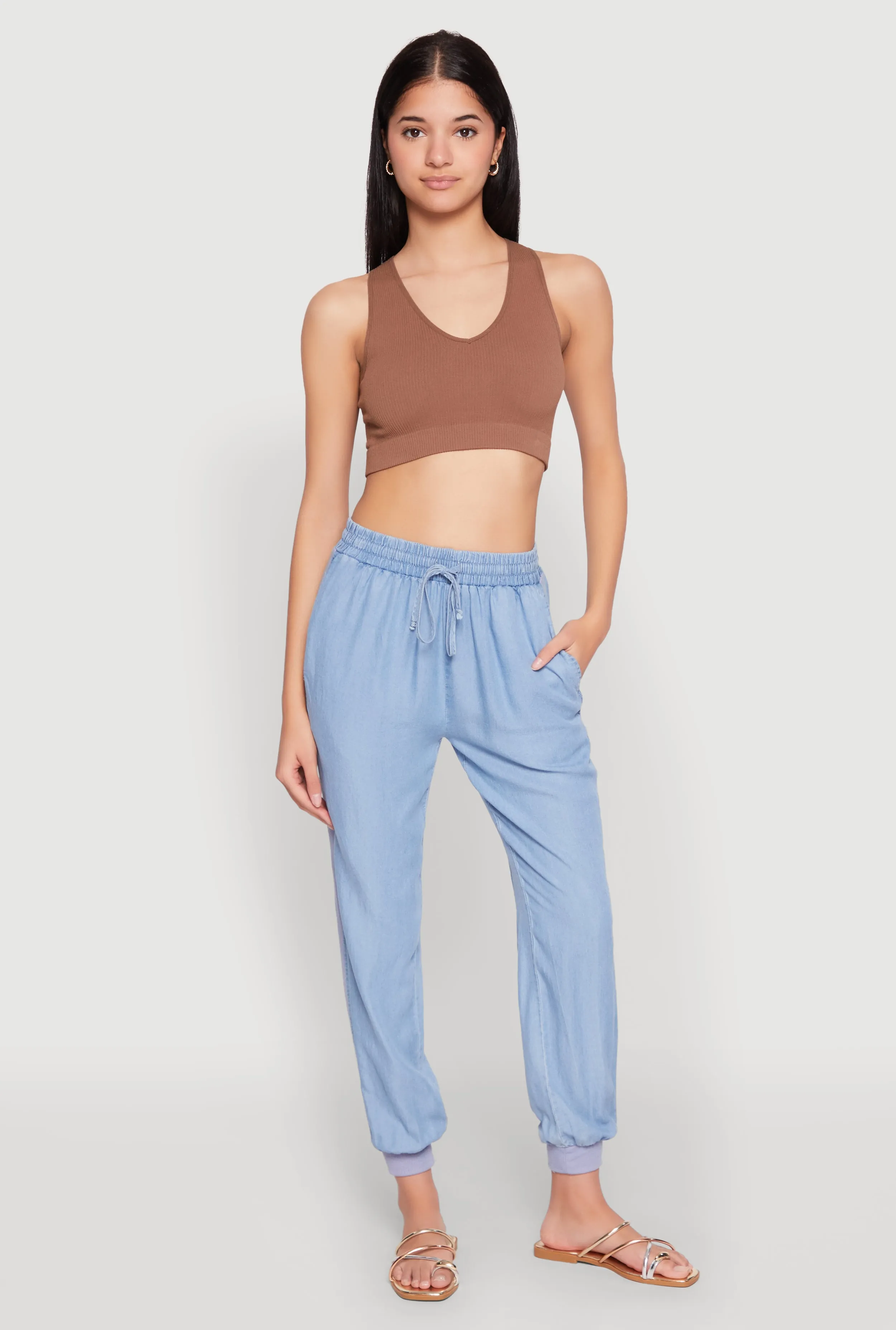 Chambray Joggers sold by Rainbow