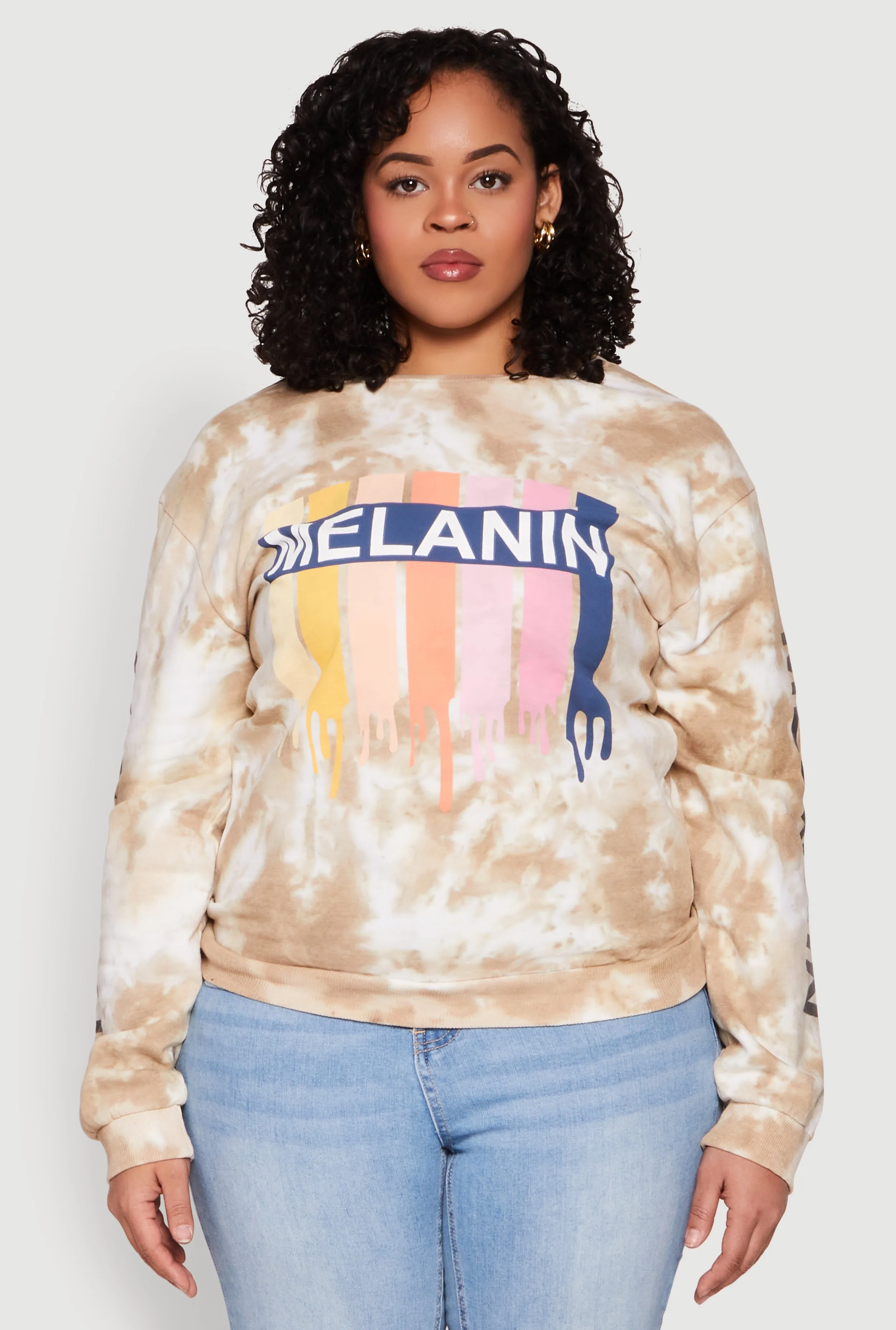 Plus Size Mineral Wash Melanin Graphic Sweatshirt sold by Rainbow product image thumbnail 2