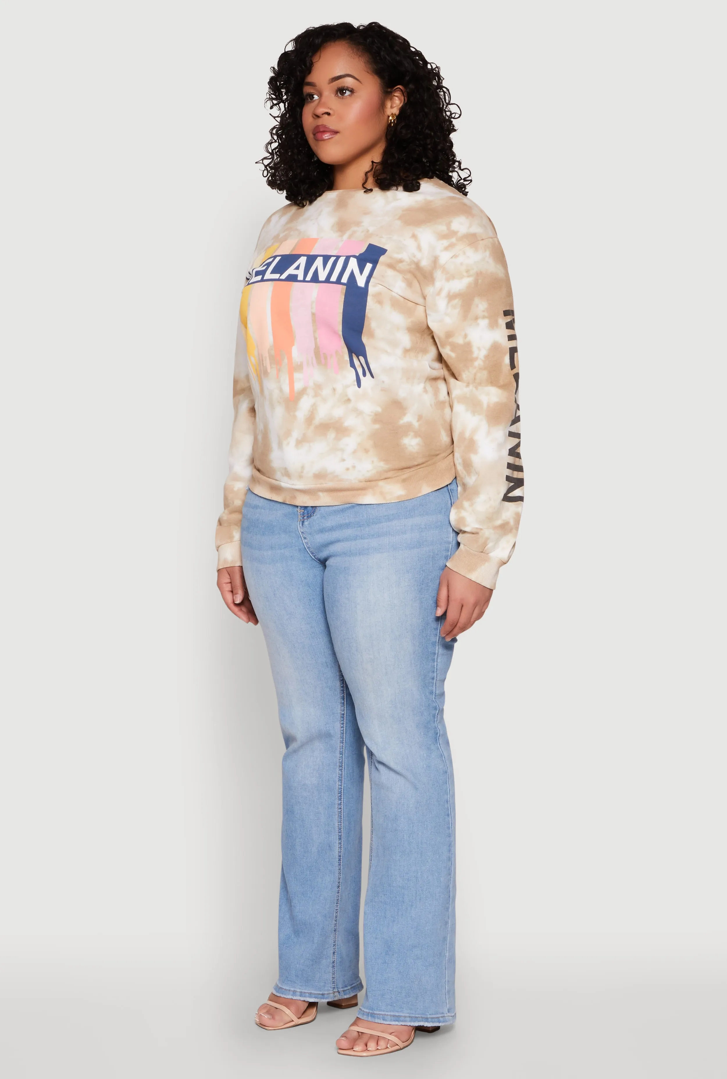 Plus Size Mineral Wash Melanin Graphic Sweatshirt sold by Rainbow product image thumbnail 5