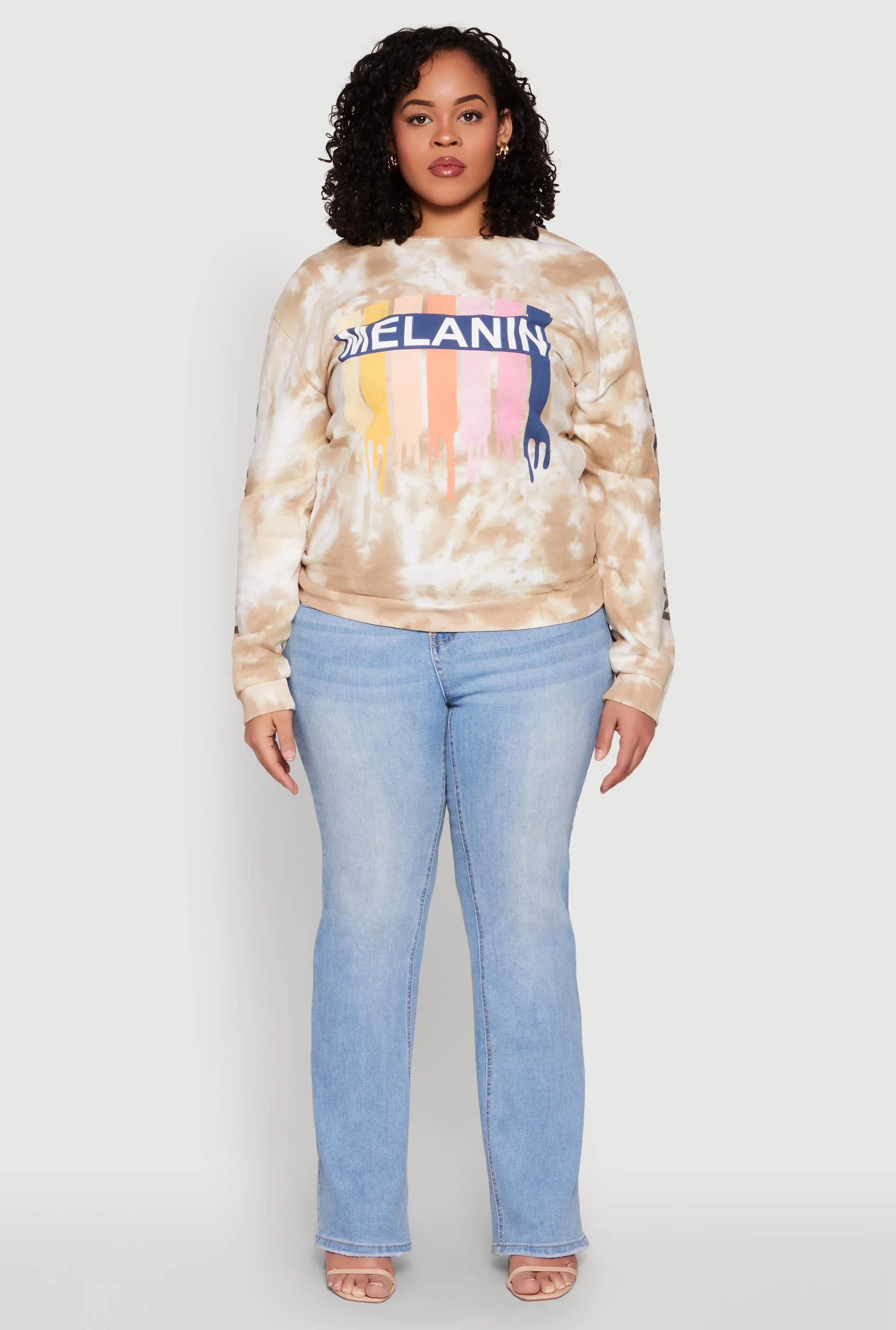 Plus Size Mineral Wash Melanin Graphic Sweatshirt sold by Rainbow