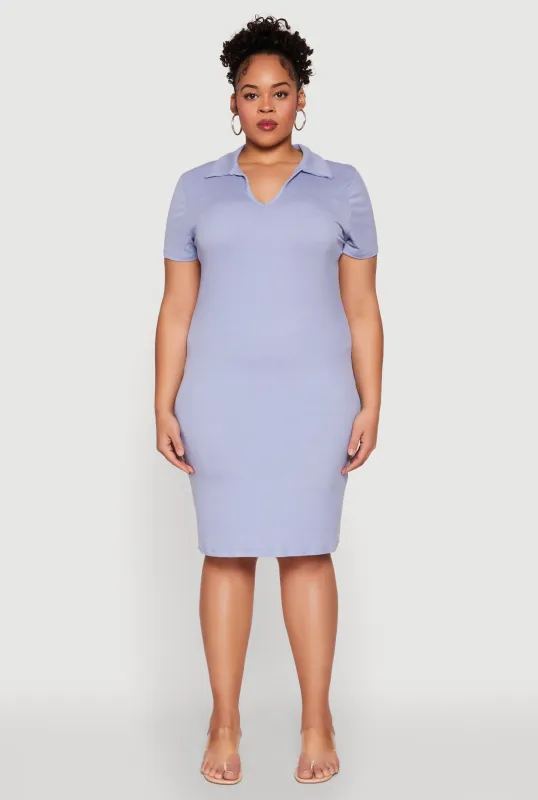 Plus Size Johnny Collar Polo Dress sold by Rainbow
