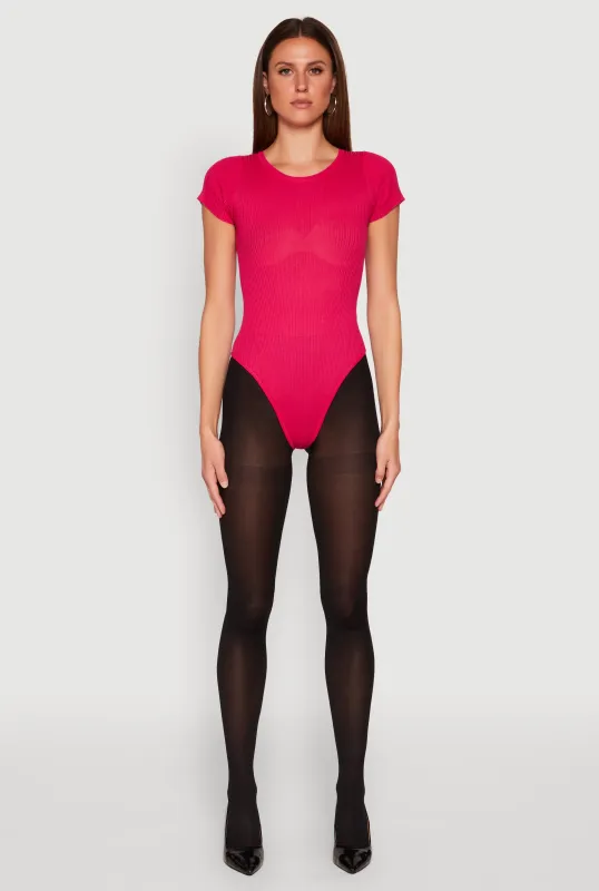 Daisy Rib Knit Crew Neck Bodysuit sold by Rainbow