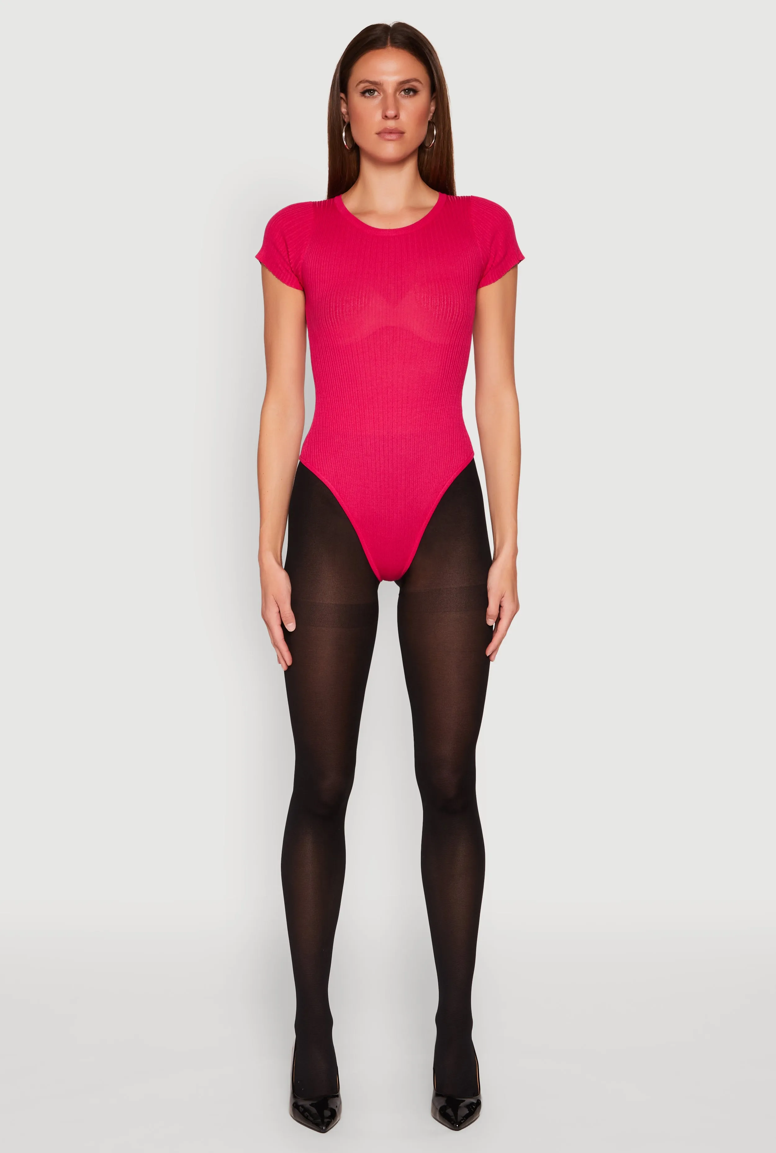 Daisy Rib Knit Crew Neck Bodysuit sold by Rainbow