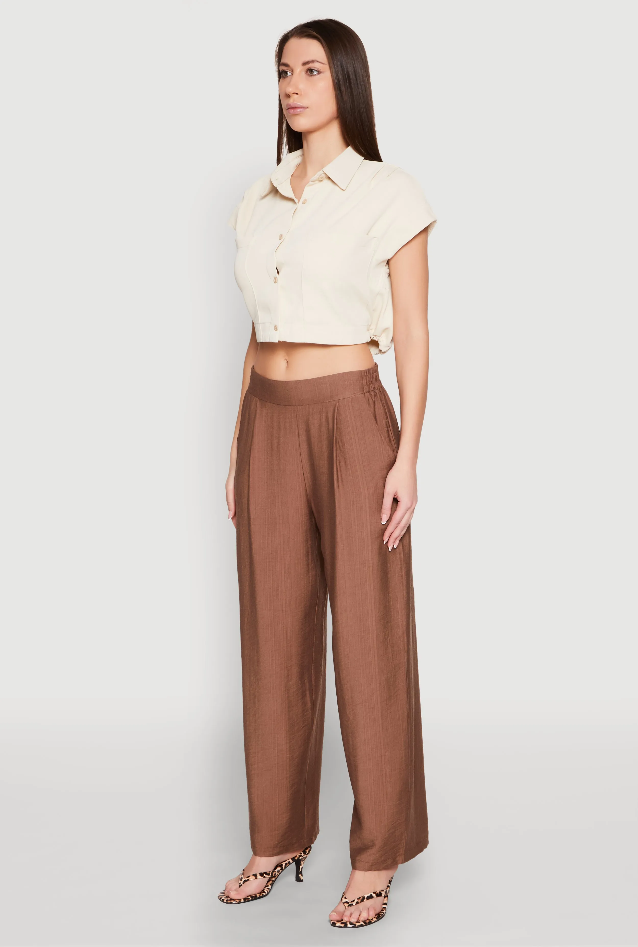 Cap Sleeve Cropped Shirt sold by Rainbow product image thumbnail 5