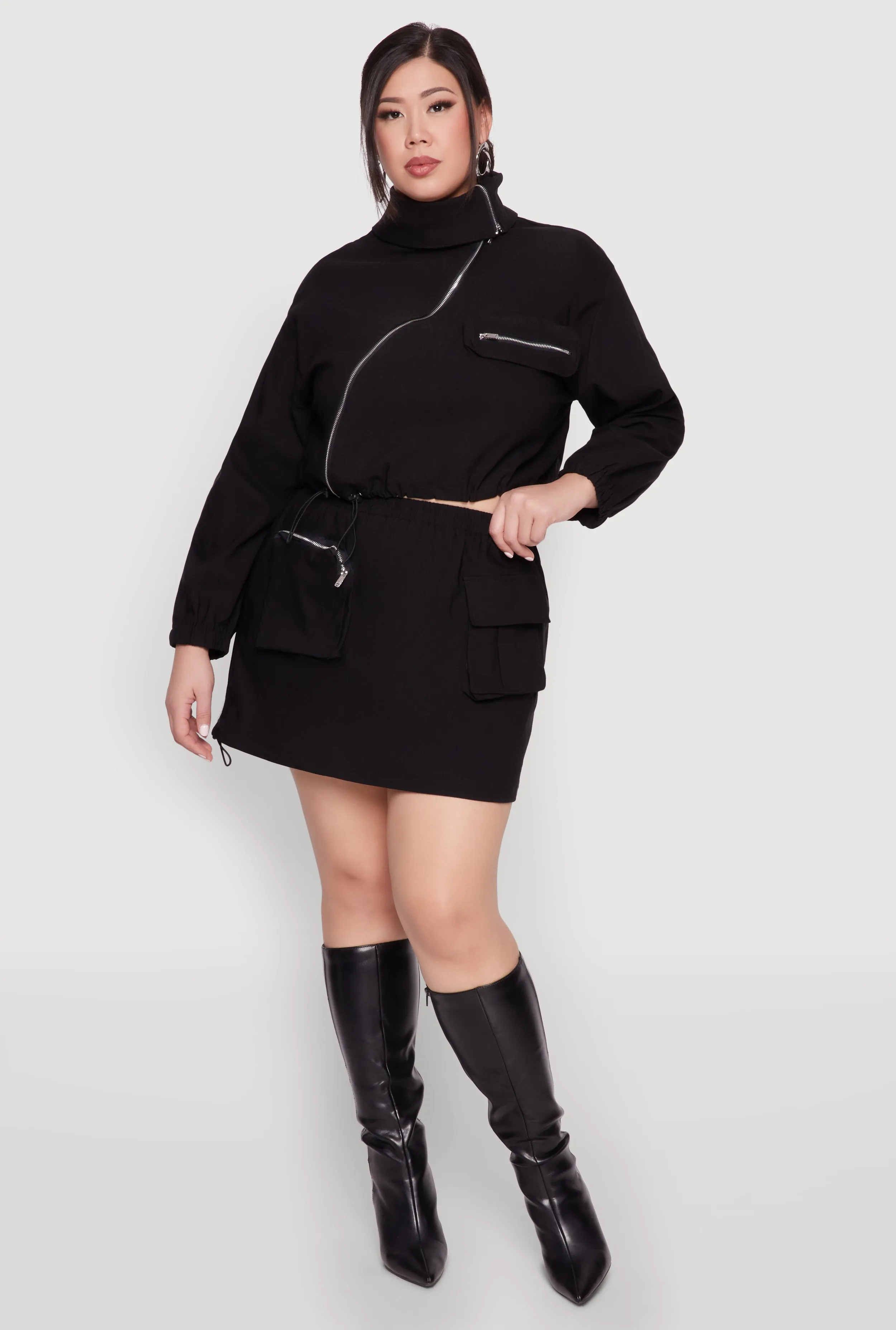 Plus Size Hyperstretch Cargo Pocket Mini Skirt sold by Rainbow product image thumbnail 2