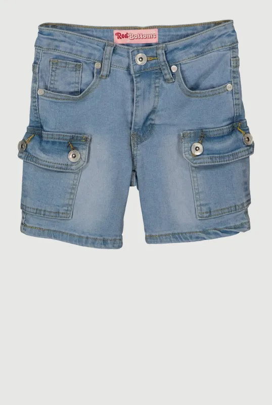 Girls Denim Cargo Shorts sold by Rainbow