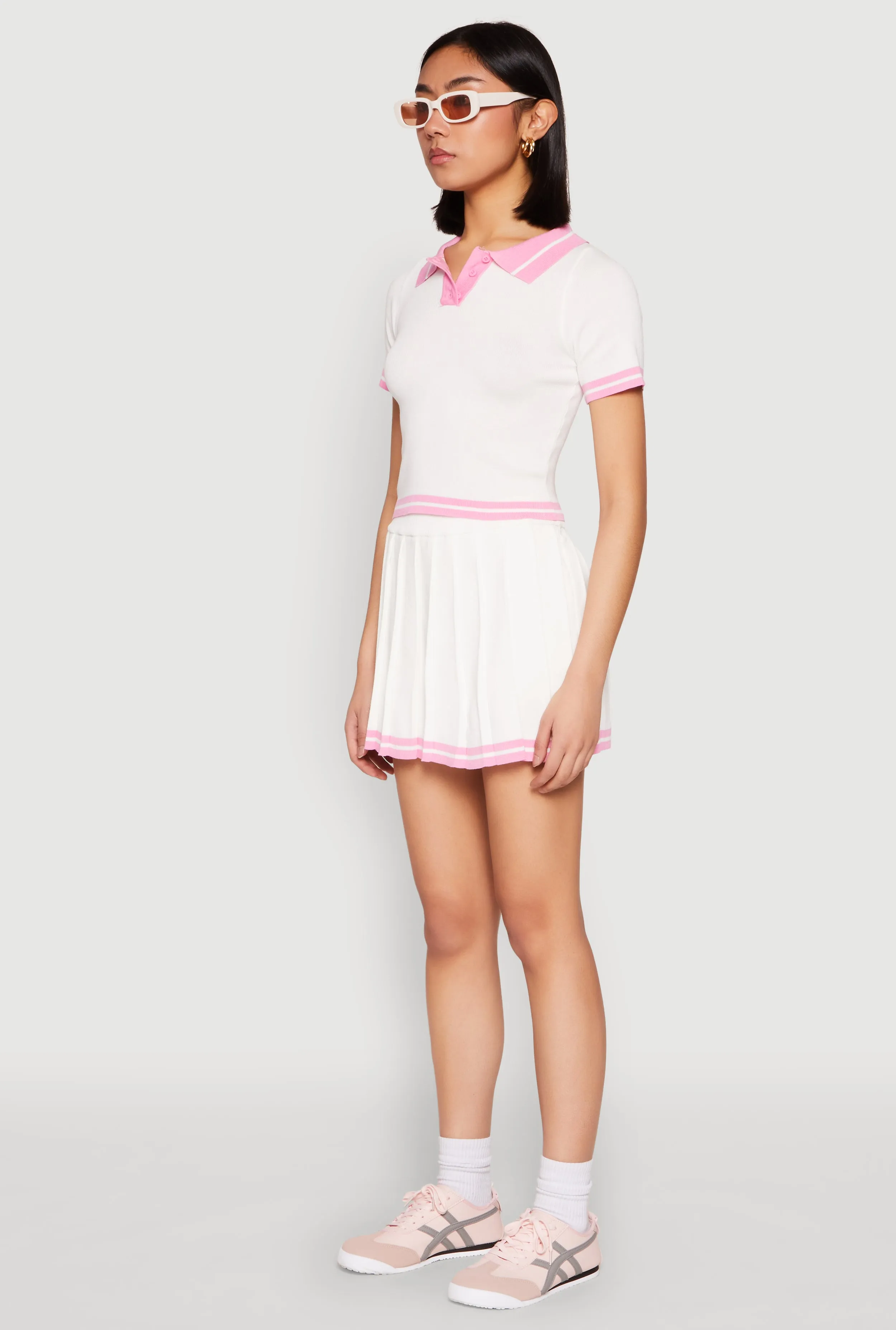Daisy Varsity Stripe Cropped Polo Shirt sold by Rainbow product image thumbnail 5