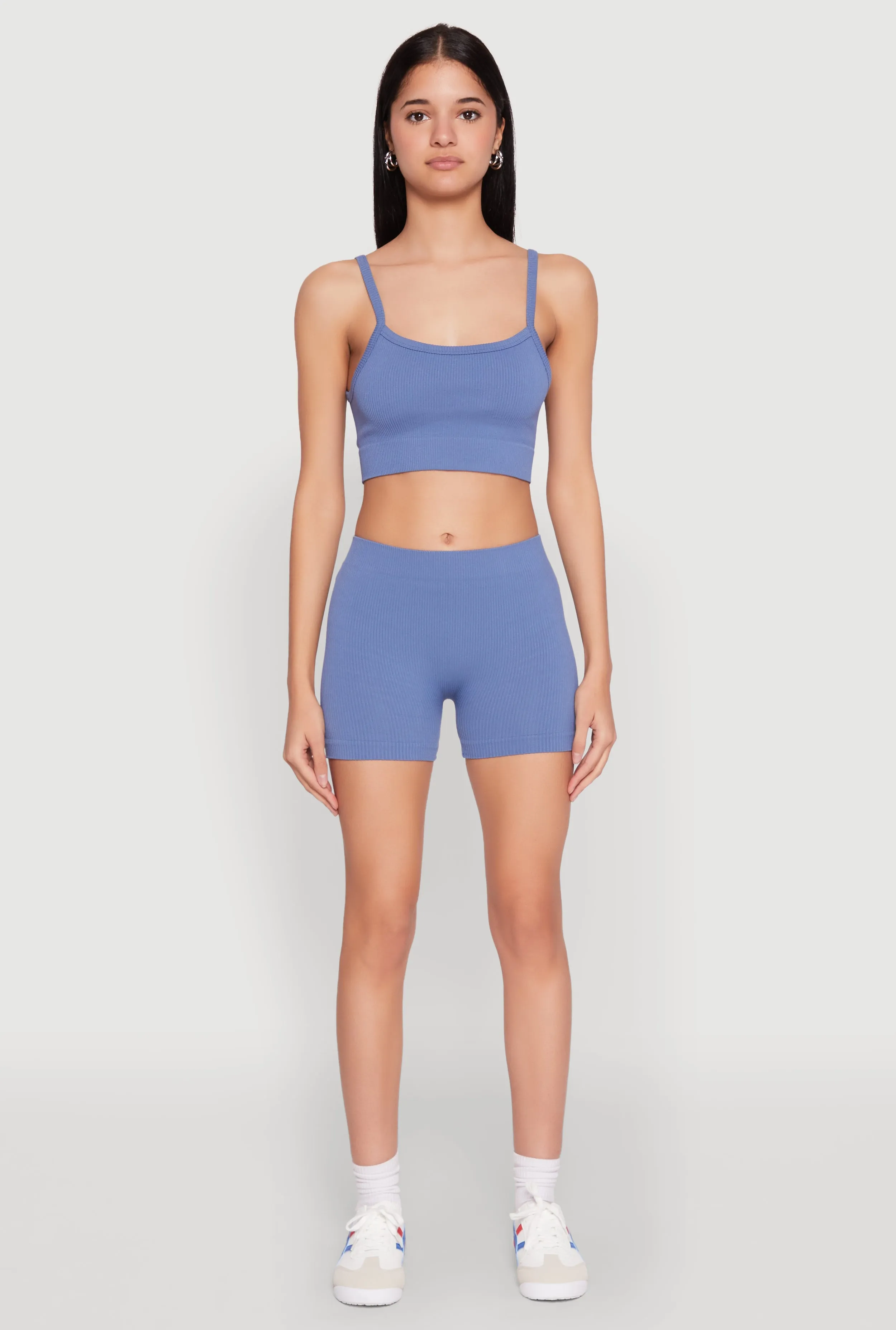 Seamless Cropped Cami and Shorts Set sold by Rainbow