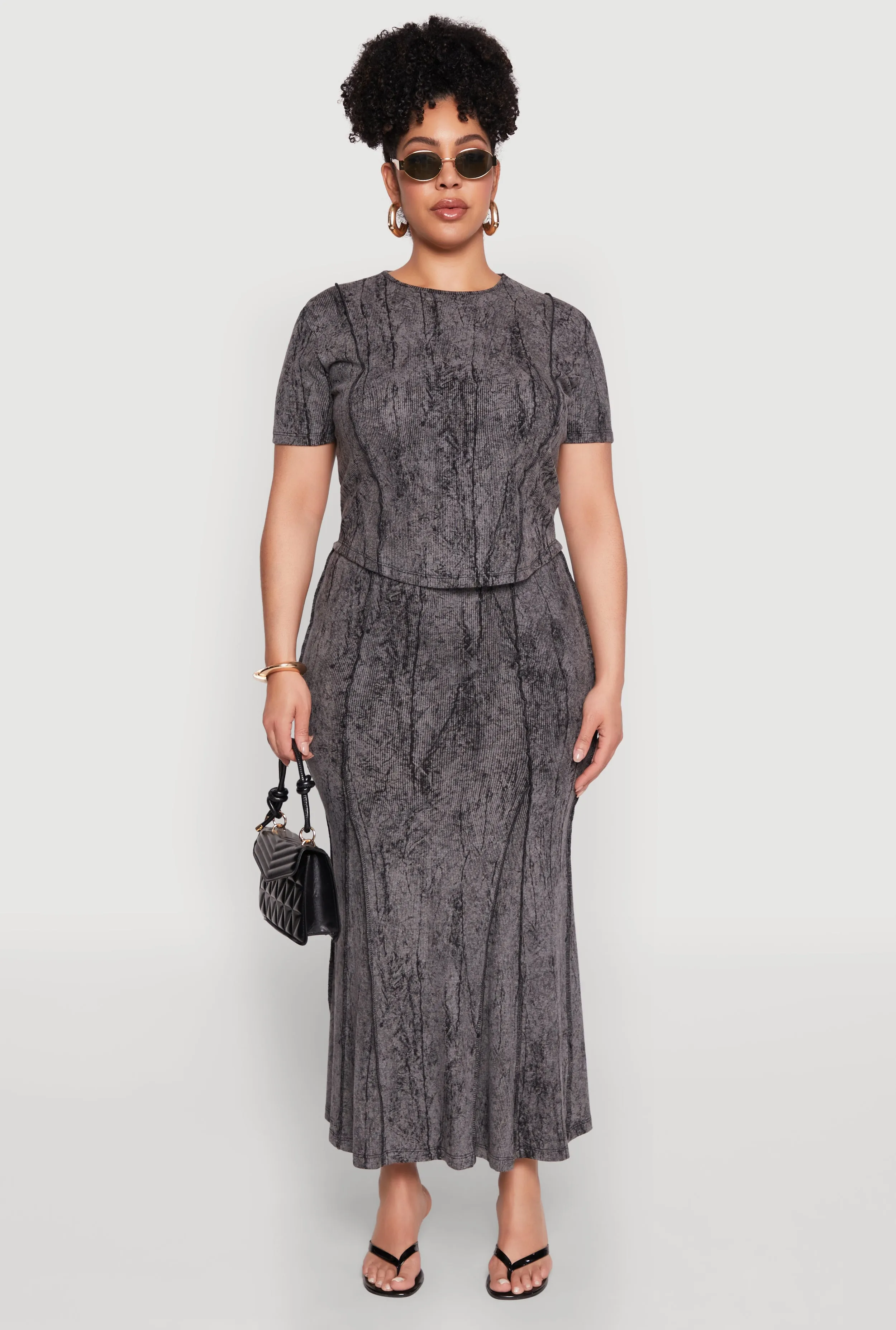 Plus Size Mineral Wash Pintuck Short Sleeve Top sold by Rainbow product image thumbnail 2