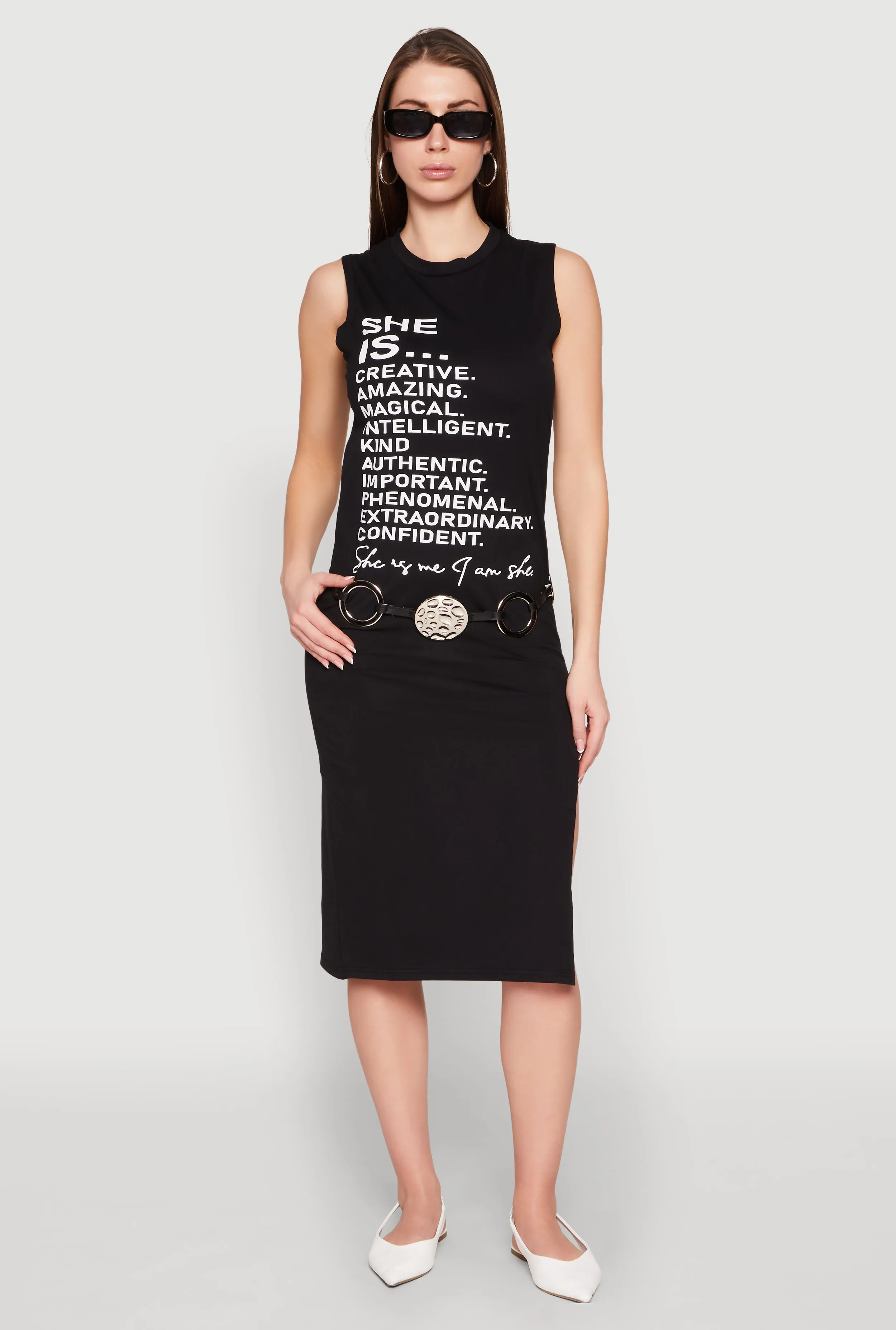 She Is Graphic Print T Shirt Dress sold by Rainbow product image thumbnail 2