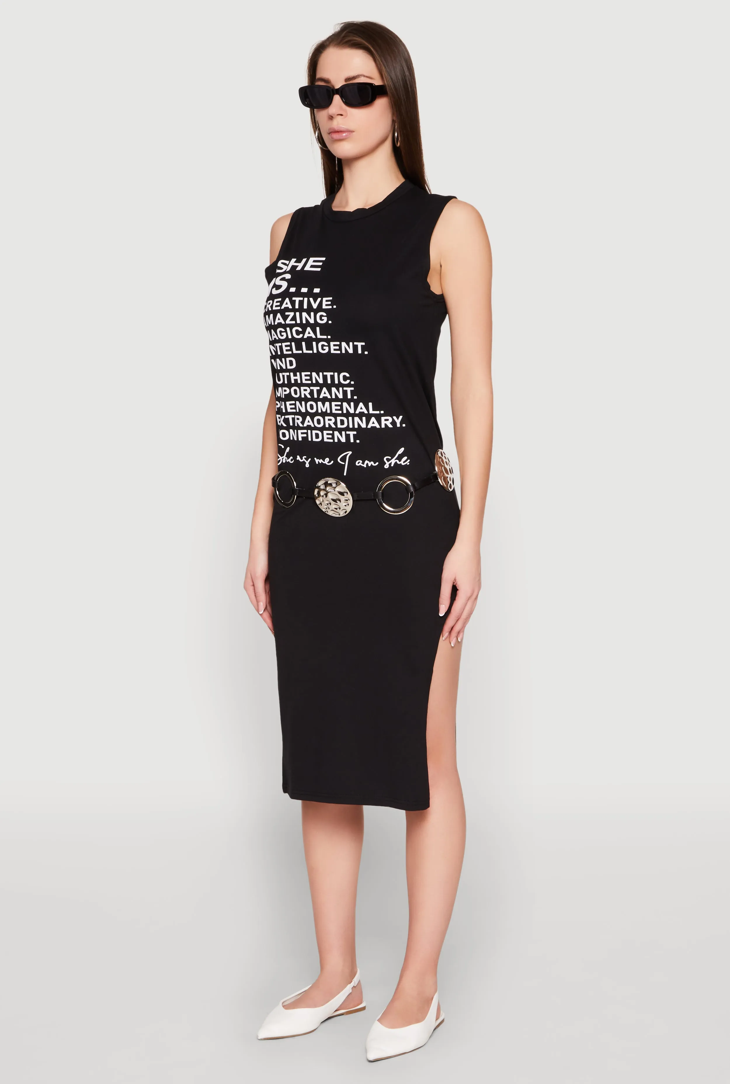 She Is Graphic Print T Shirt Dress sold by Rainbow product image thumbnail 3