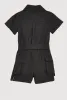 Little Girls Tie Waist Belted Utility Romper sold by Rainbow