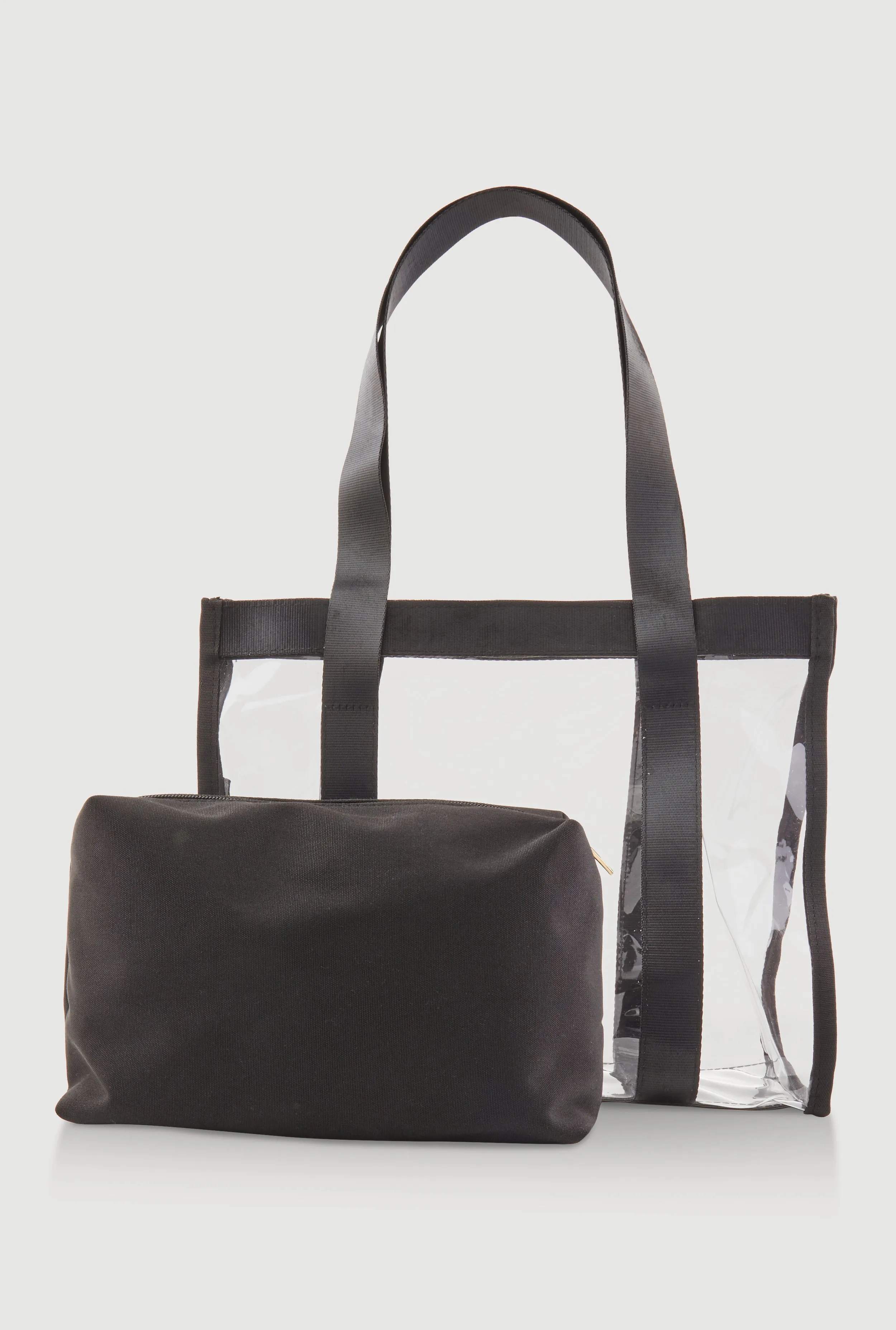 Contrast Trim Clear Tote Bag with Pouch sold by Rainbow product image thumbnail 3