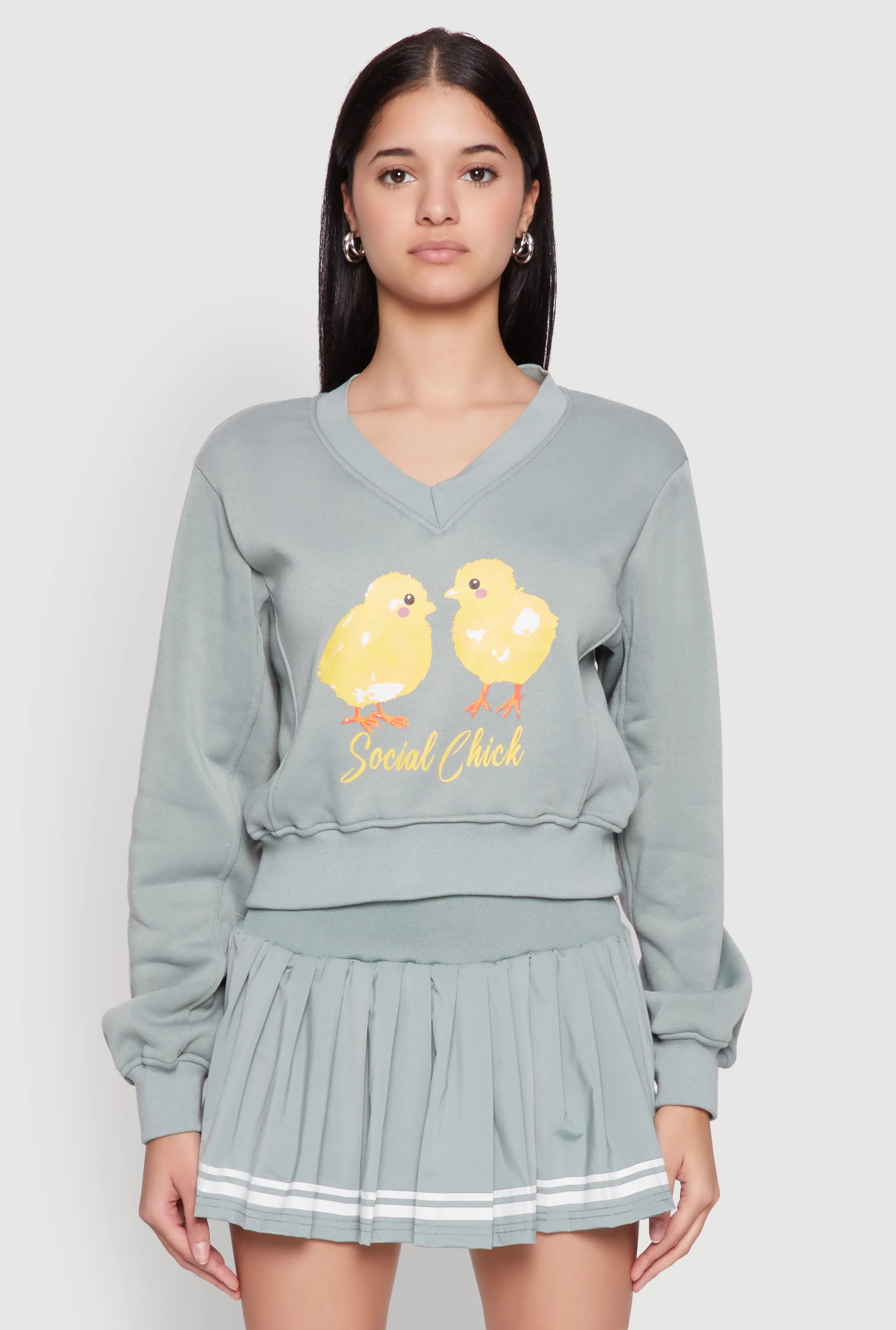 V Neck Printed Pattern Sweatshirt sold by Rainbow