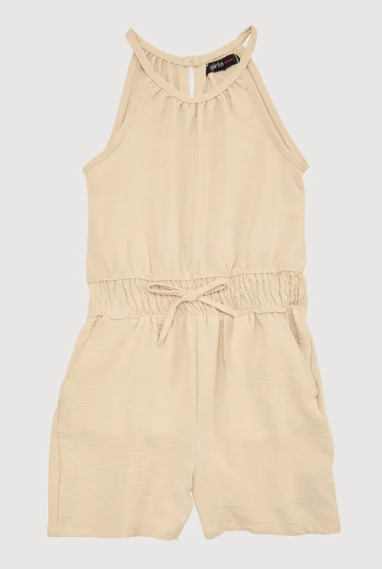 Girls Smocked Sleeveless Romper sold by Rainbow