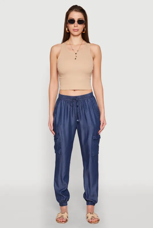 Chambray Cargo Joggers sold by Rainbow