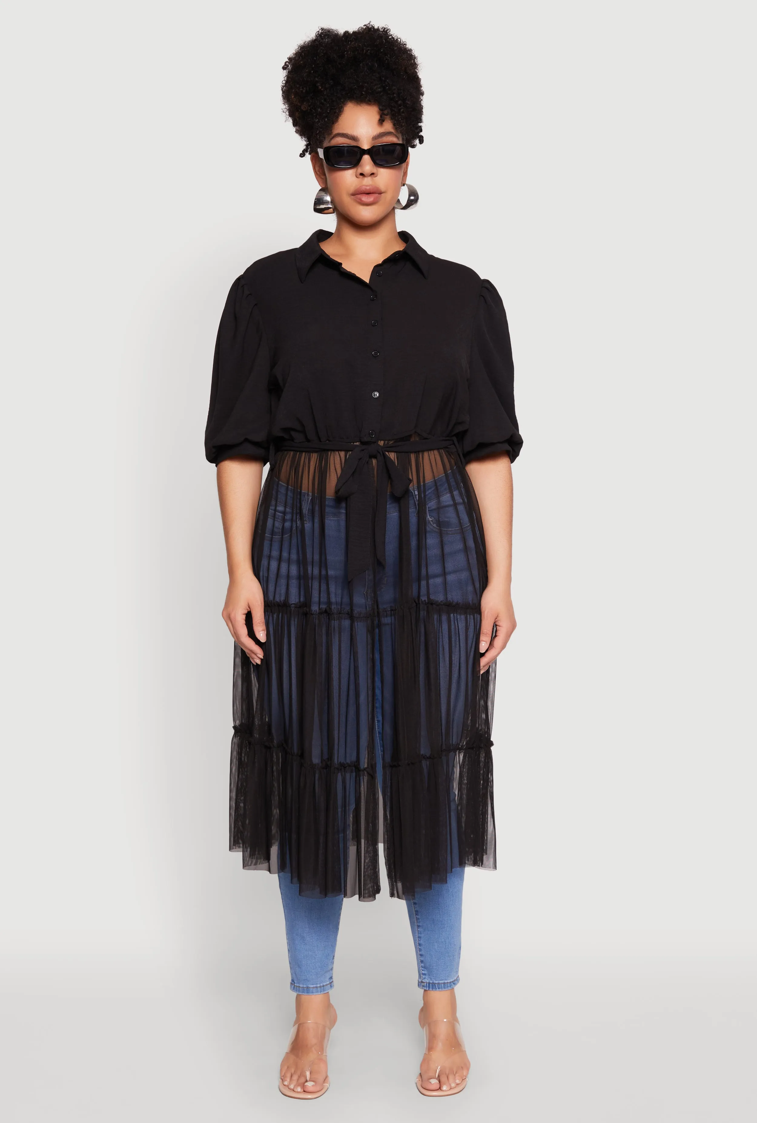 Plus Size Airy Tiered Maxi Top sold by Rainbow