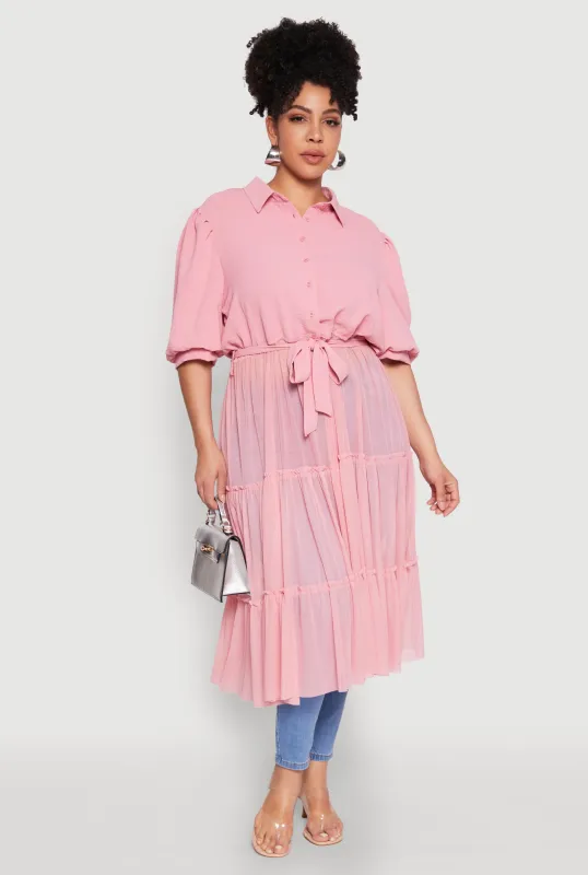 Plus Size Airy Tiered Maxi Top sold by Rainbow