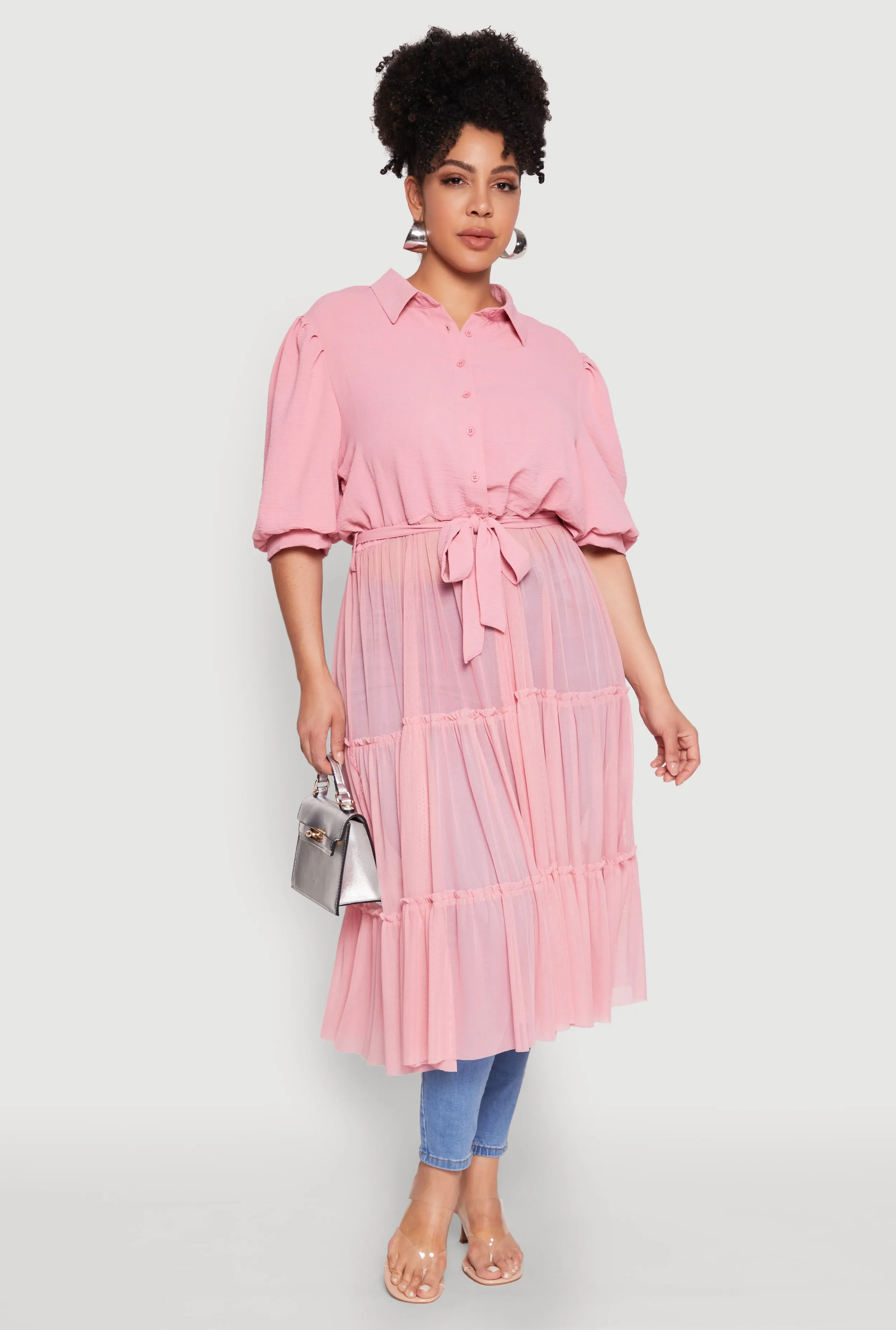 Plus Size Airy Tiered Maxi Top sold by Rainbow
