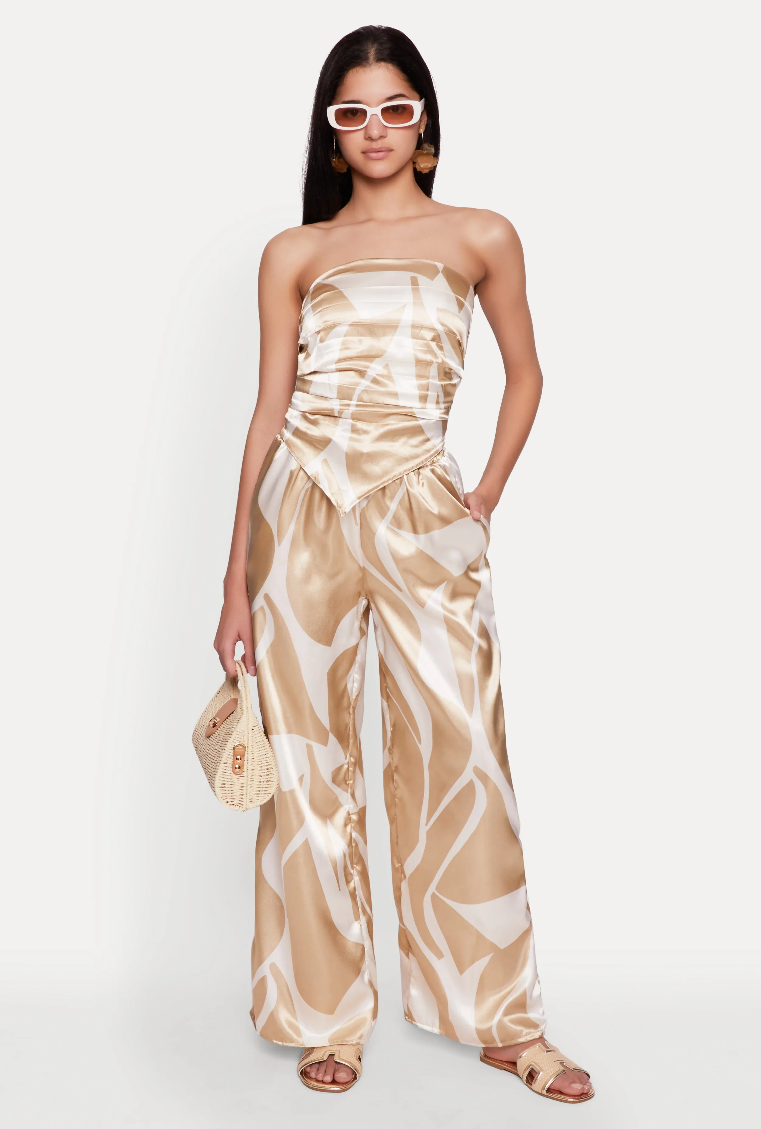 Patterned Satin Palazzo Pants sold by Rainbow product image thumbnail 2