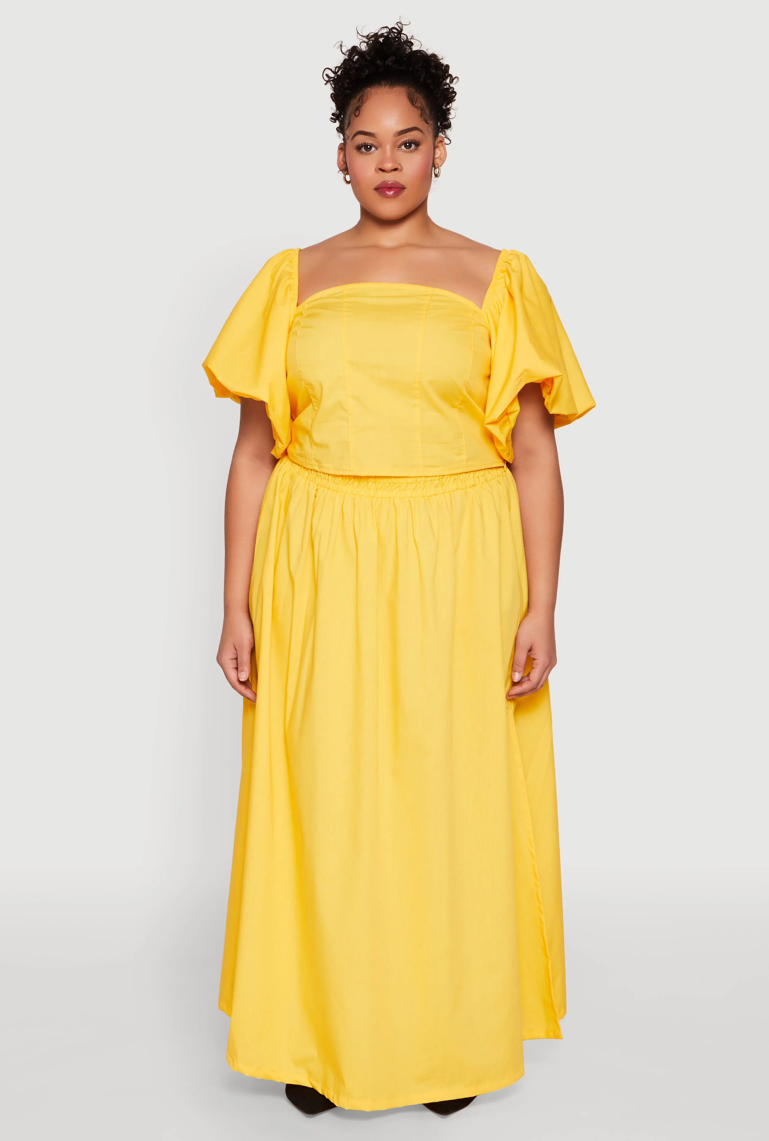 Plus Size Poplin Maxi Skirt sold by Rainbow