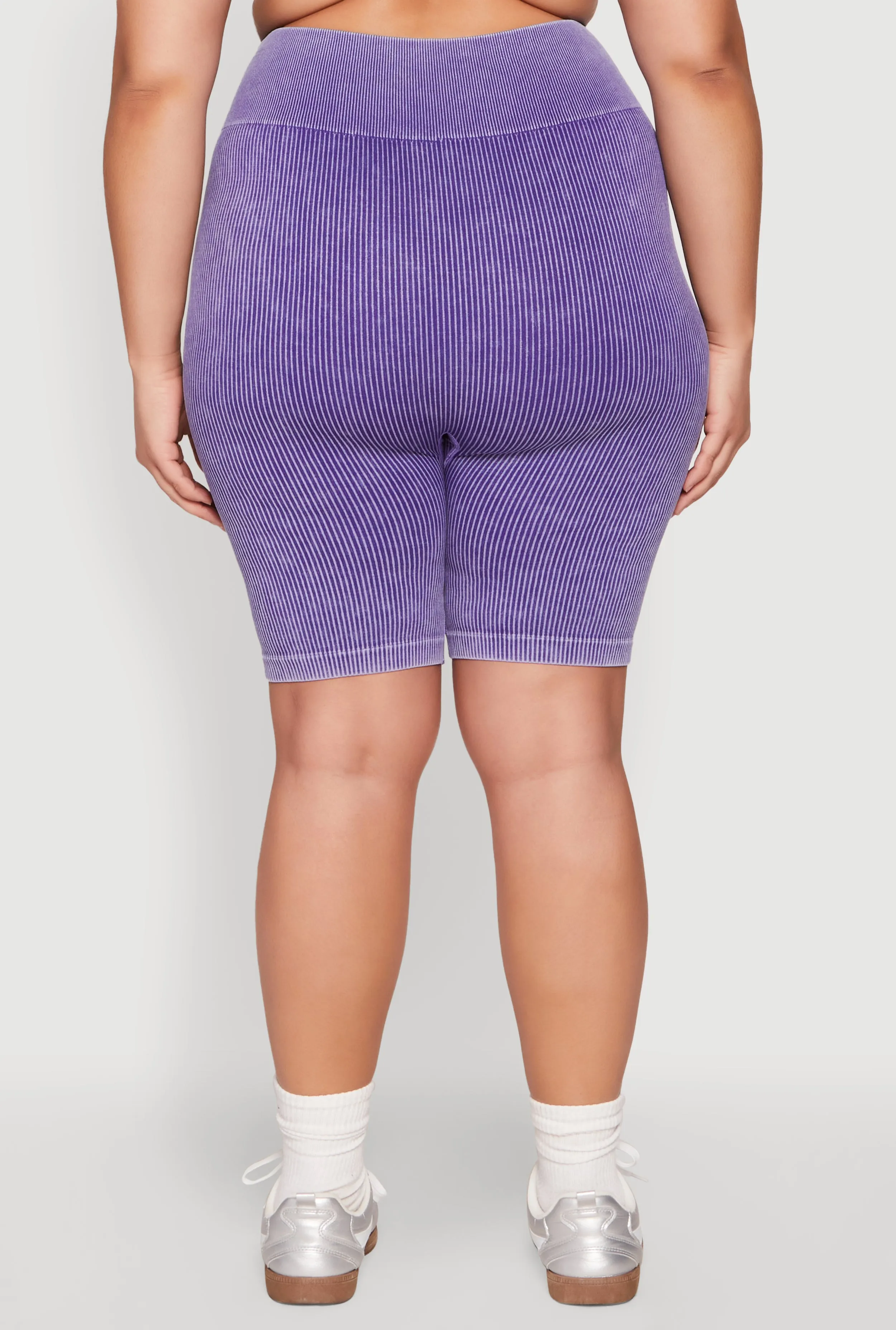 Plus Size Mineral Wash Ribbed Seamless Bike Shorts sold by Rainbow product image thumbnail 5