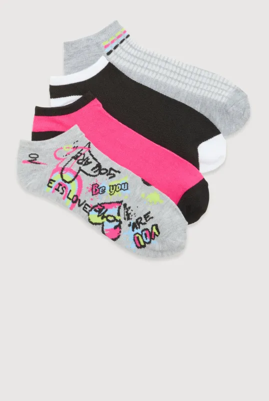 Contrast Trim Ankle Socks 4 Pack Size 10-13 sold by Rainbow