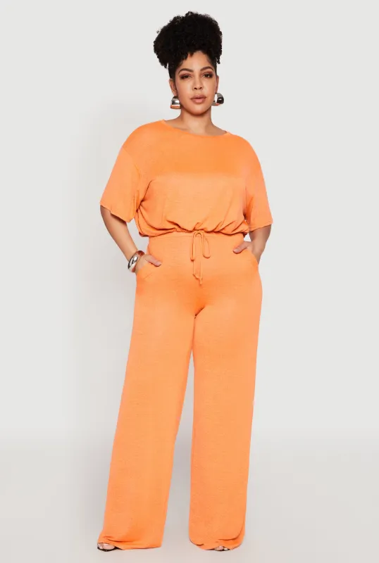 Plus Size Daisy High Waisted Wide Leg Pants sold by Rainbow