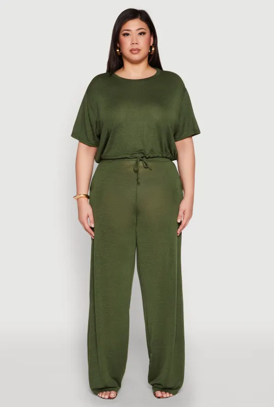 Plus Size Daisy High Waisted Wide Leg Pants sold by Rainbow