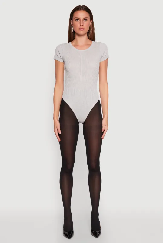 Daisy Rib Knit Crew Neck Bodysuit sold by Rainbow