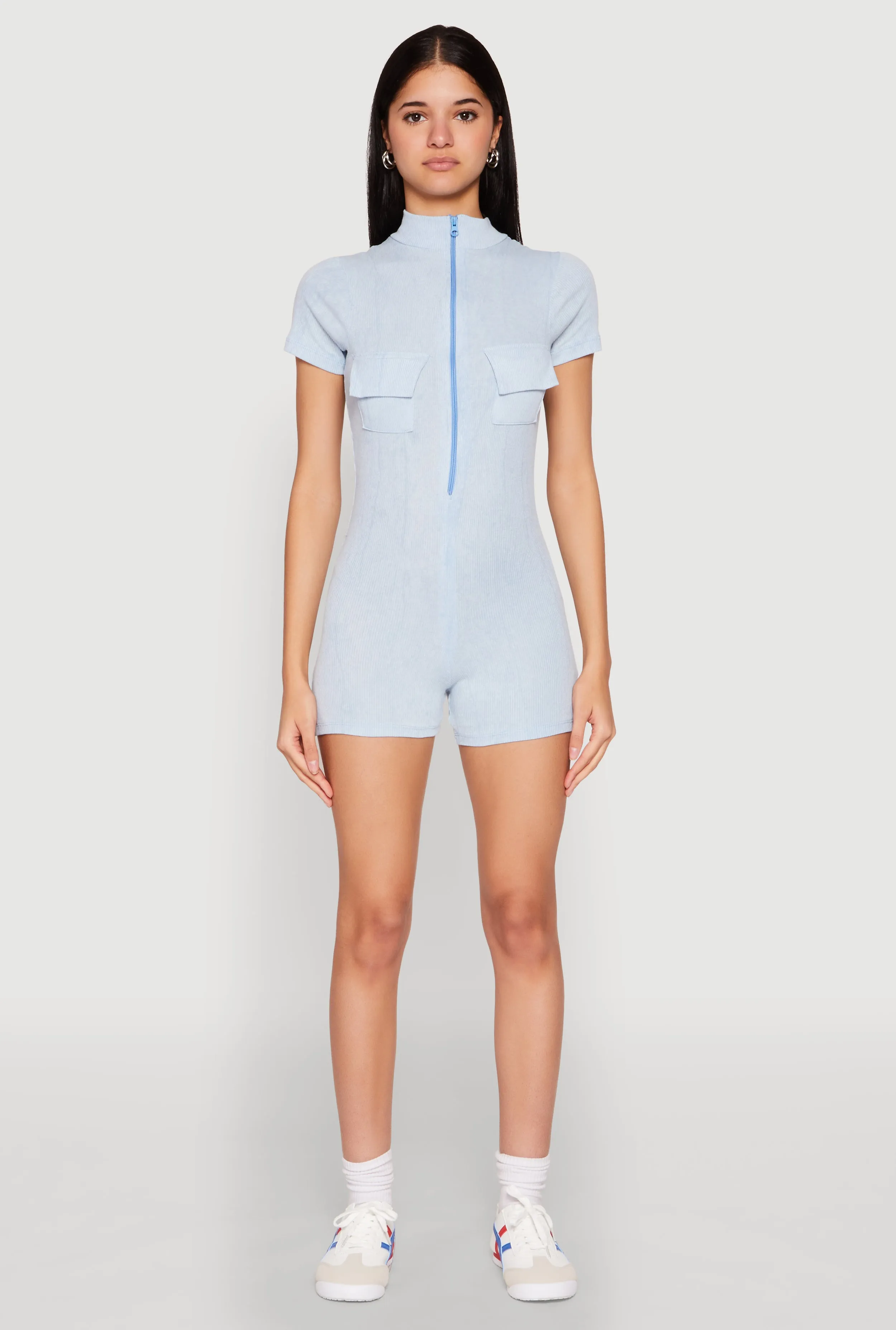 Mineral Wash Zip Front Romper sold by Rainbow product image thumbnail 2