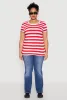 Plus Size Striped Crew Neck Tee sold by Rainbow