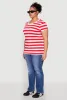 Plus Size Striped Crew Neck Tee sold by Rainbow