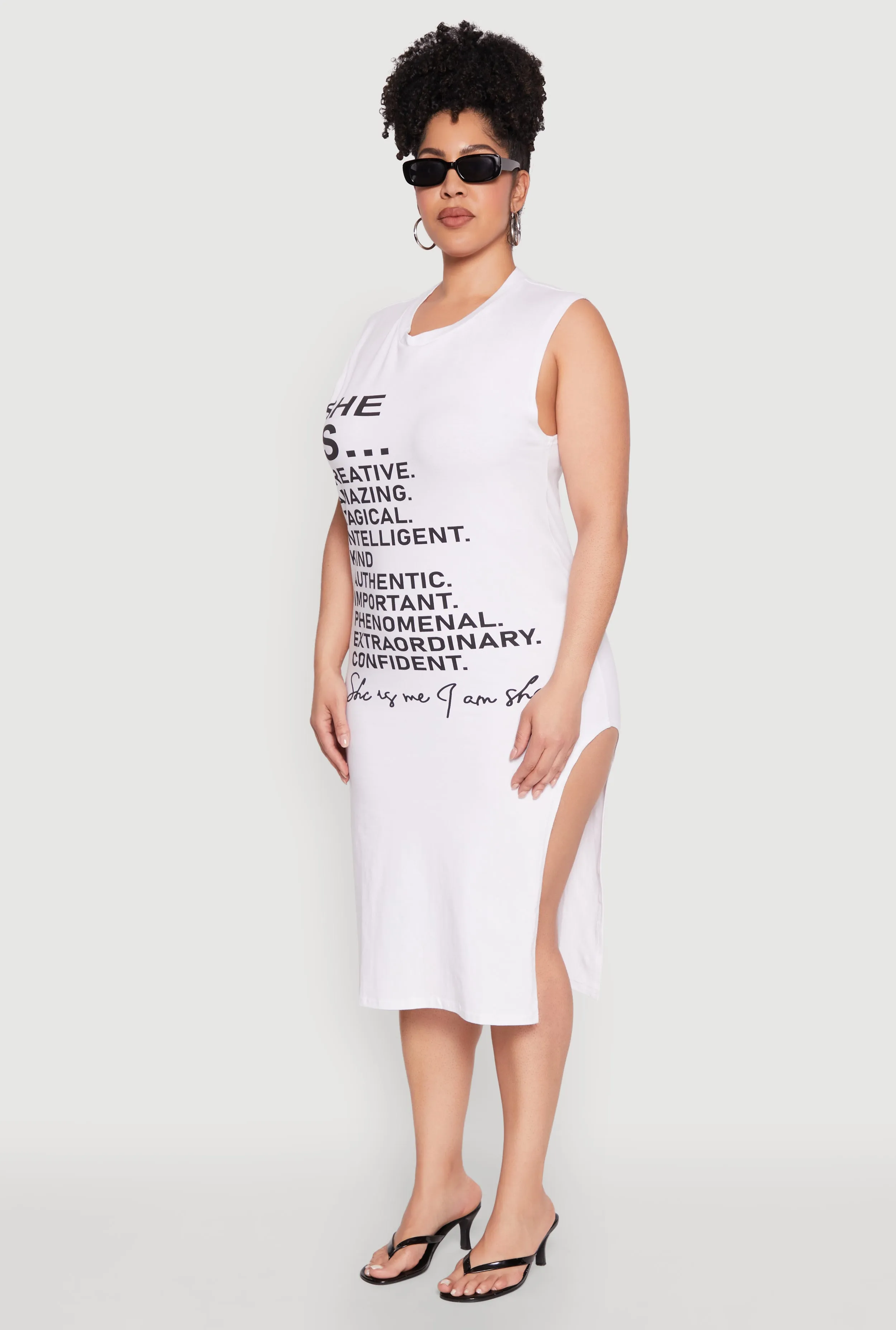 Plus Size She Is Graphic Print Dress sold by Rainbow product image thumbnail 3
