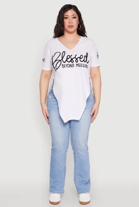 Plus Size Blessed Beyond Measure Graphic Tee sold by Rainbow